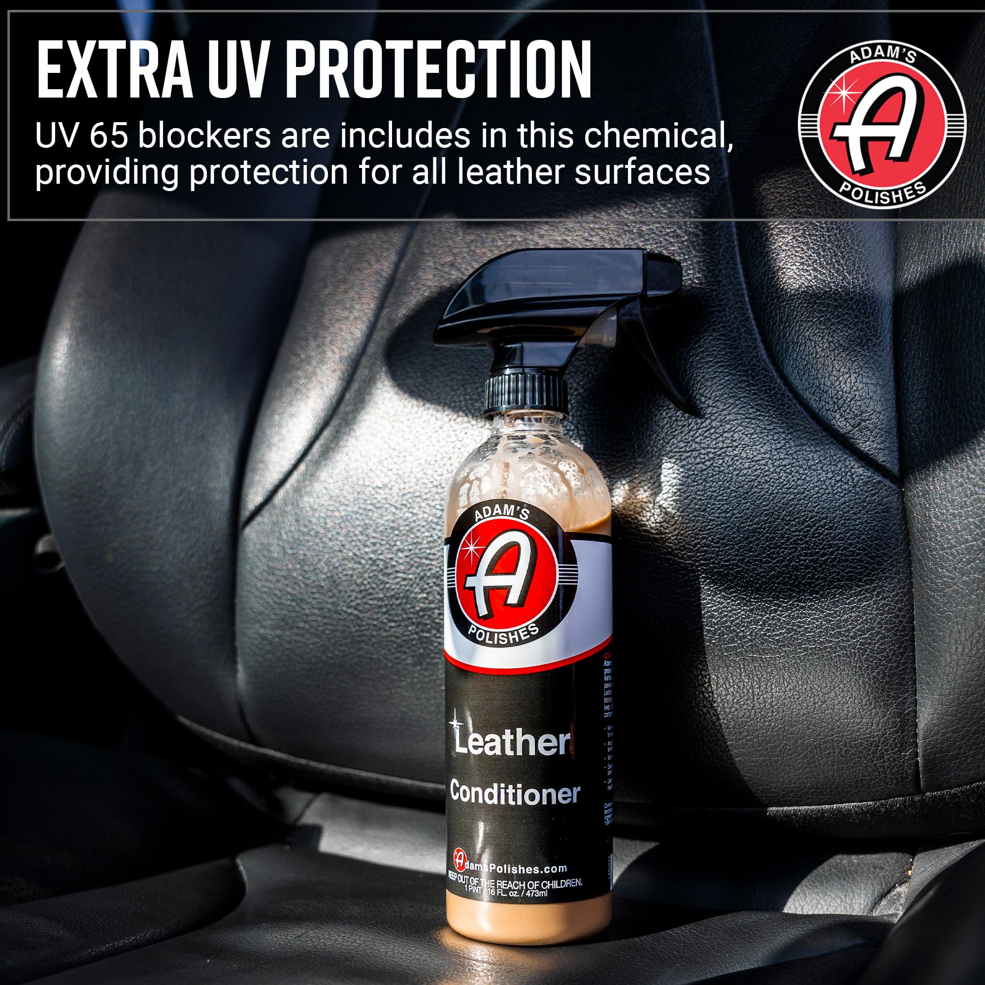 Adam's Polishes Leather Conditioner 16oz - Conditions Leather, Vinyl, and Plastic Interior Surfaces - Contains Premium UV Blockers for SPF 65 Protection - Long Lasting Protection - Image 4
