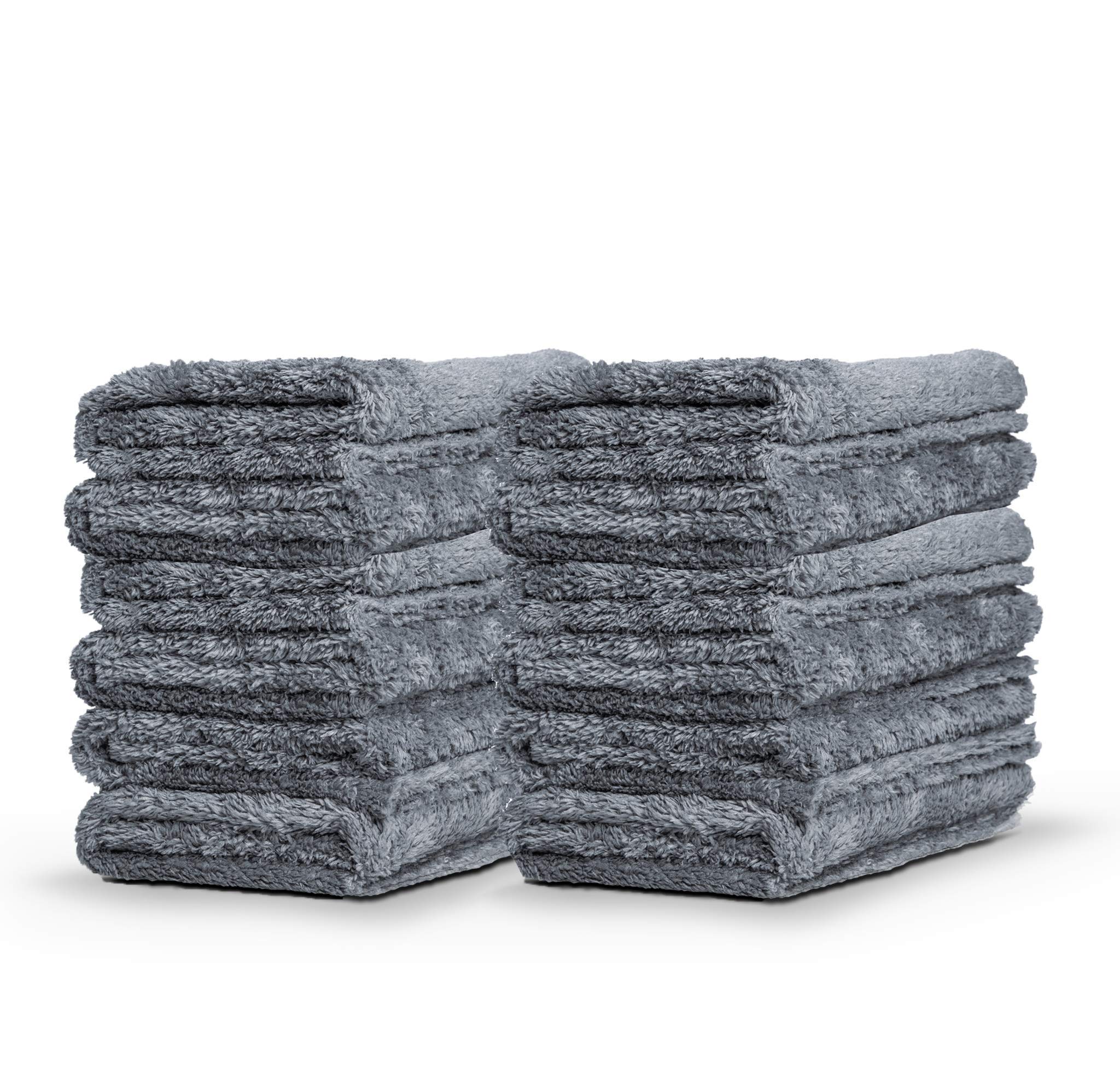 Adam's Polishes Lite Borderless Grey Microfiber Towel (12 Pack) - Car Detailing Towel
