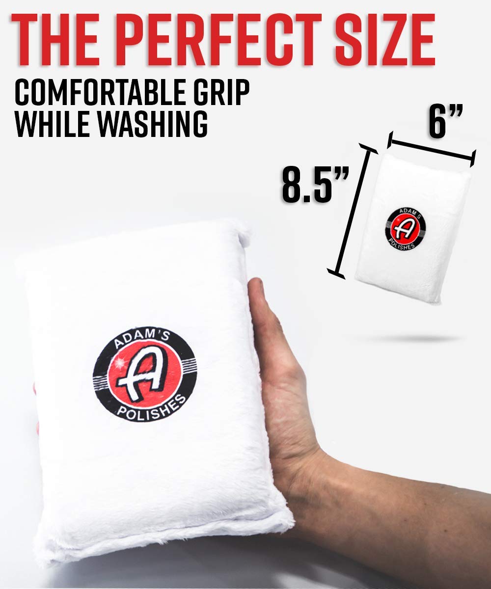Adam's Polishes Microfiber Car Wash Sponge (2 Pack) – Premium Scratch Free Mitt for Car Cleaning | Car Detailing Accessory Works with Bucket, Car Shampoo, Foam Cannon or Foam Gun | Boat RV Motorycle - Image 2