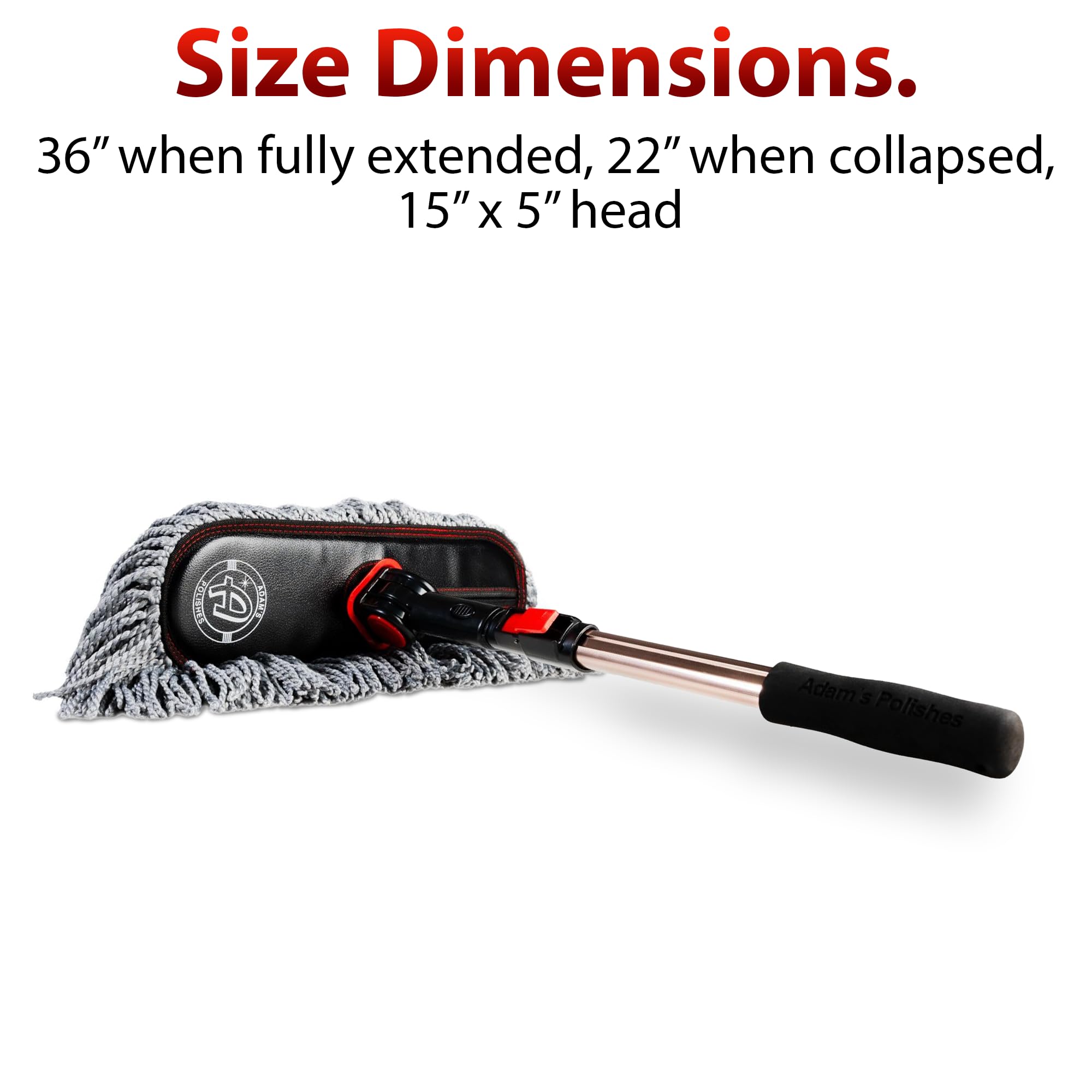 Adam's Polishes Microfiber Duster – Exterior Soft Premium Large Car Duster Kit Extendable Handle with Long Pole, Safe On Paint & Removes Dust, Pollen, Dirt, Cotton, Hair & More - Image 5