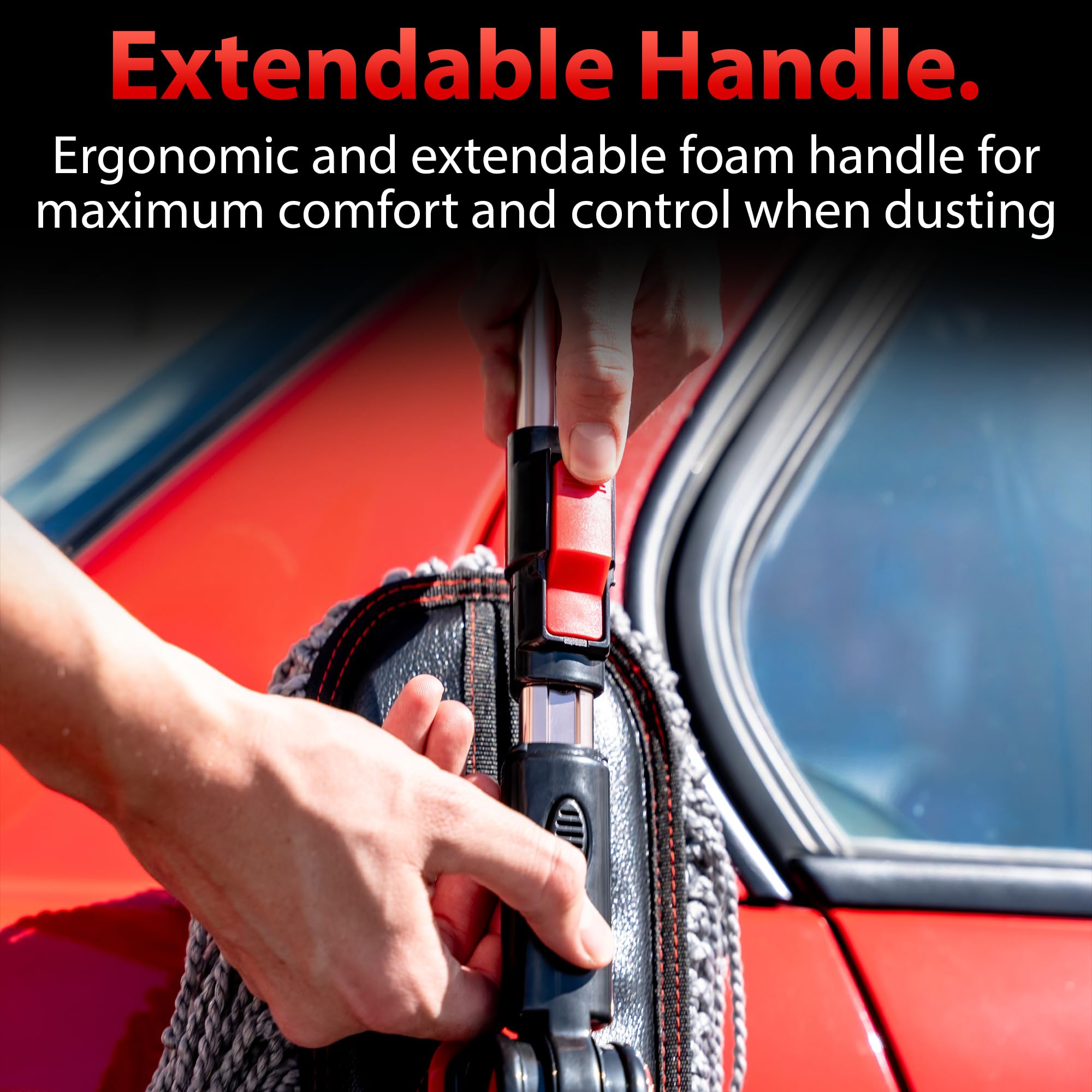 Adam's Polishes Microfiber Duster – Exterior Soft Premium Large Car Duster Kit Extendable Handle with Long Pole, Safe On Paint & Removes Dust, Pollen, Dirt, Cotton, Hair & More - Image 6