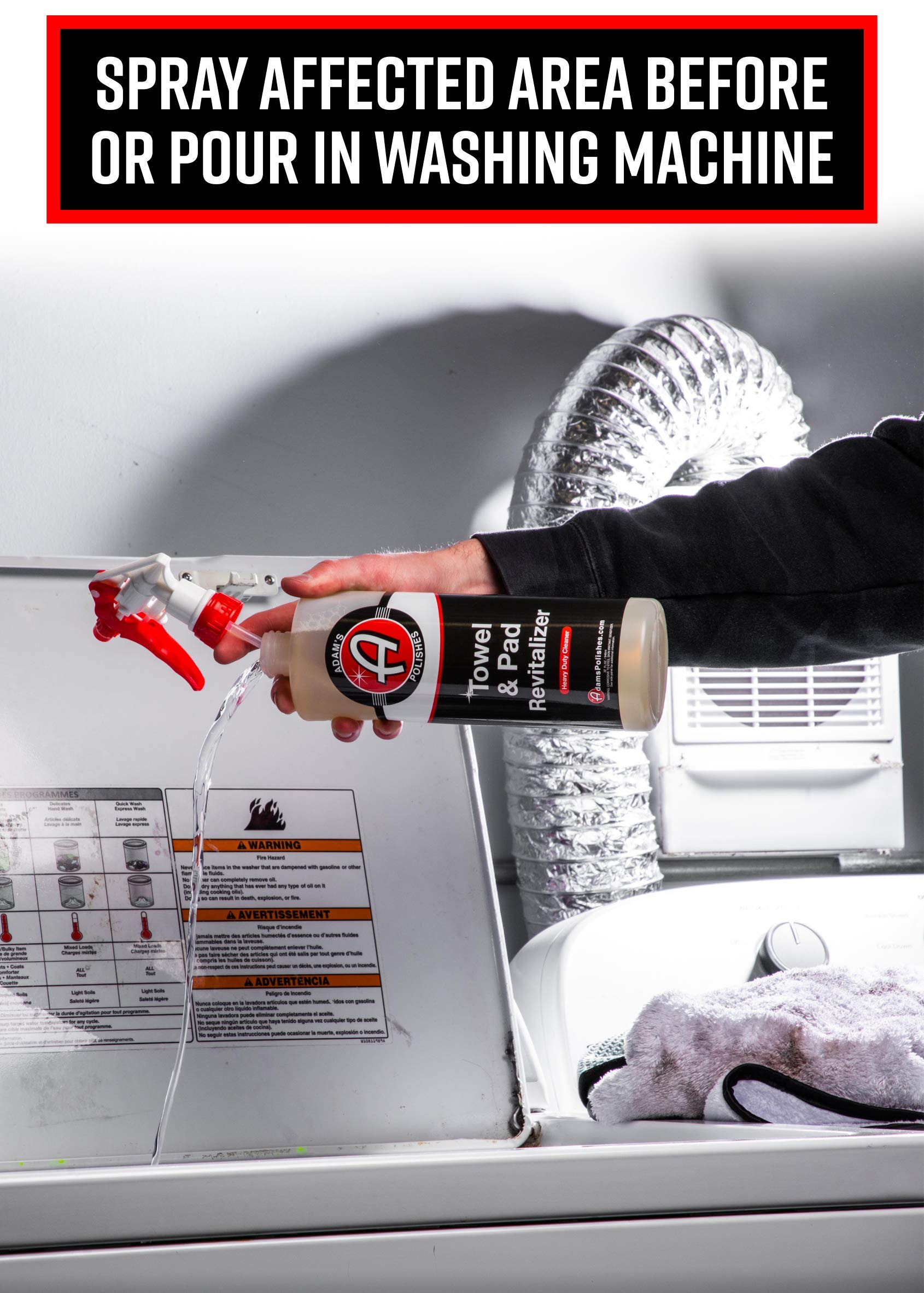 Adam's Polishes Microfiber Towel & Polishing Pad Cleaner HD 32oz - Keep Your Detailing Cloths, Bright & Soft to Ensure a Scratch Free Surface - Tough on Grime, Gentle on Microfiber & Pads - Image 6