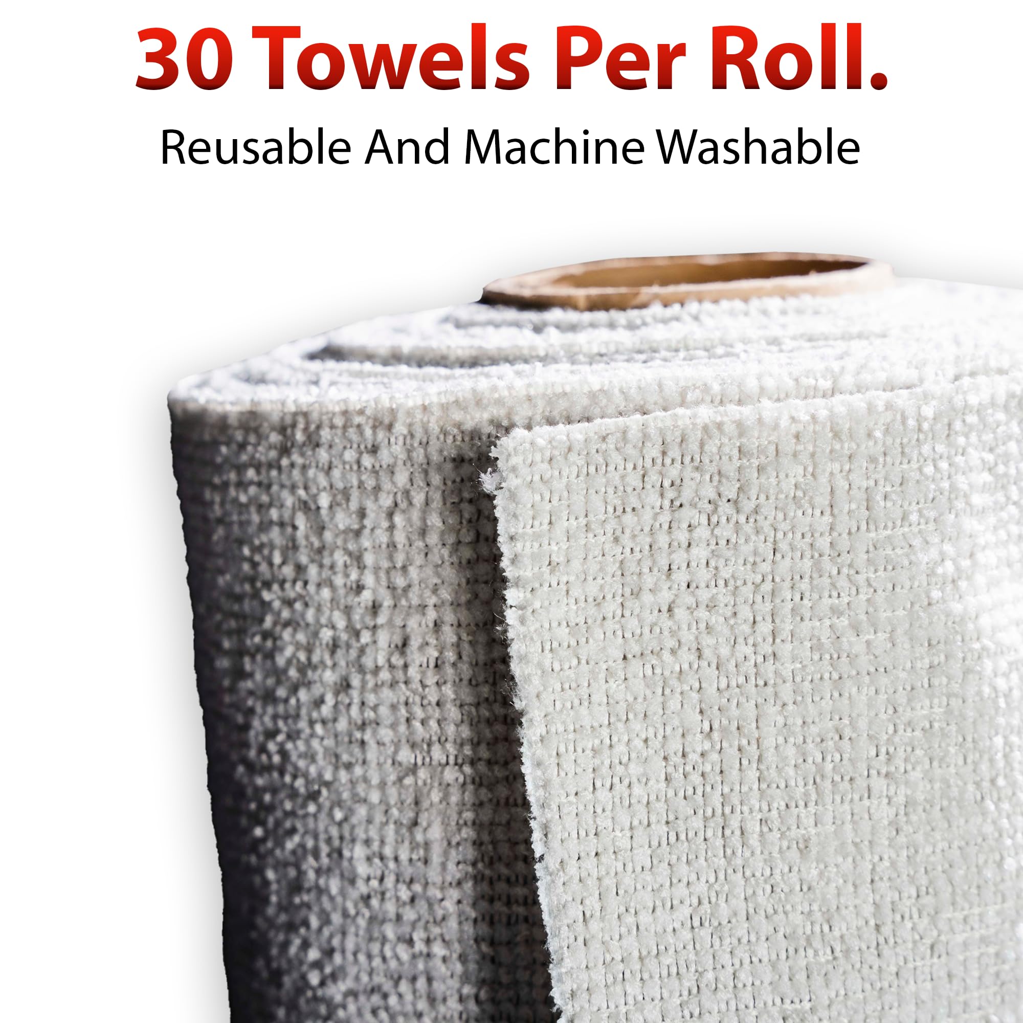 Adam's Polishes Microfiber Towel Roll - 30 Pack Tear-Away Reusable Towels - 12 x 12 (1-Pack) - Image 3