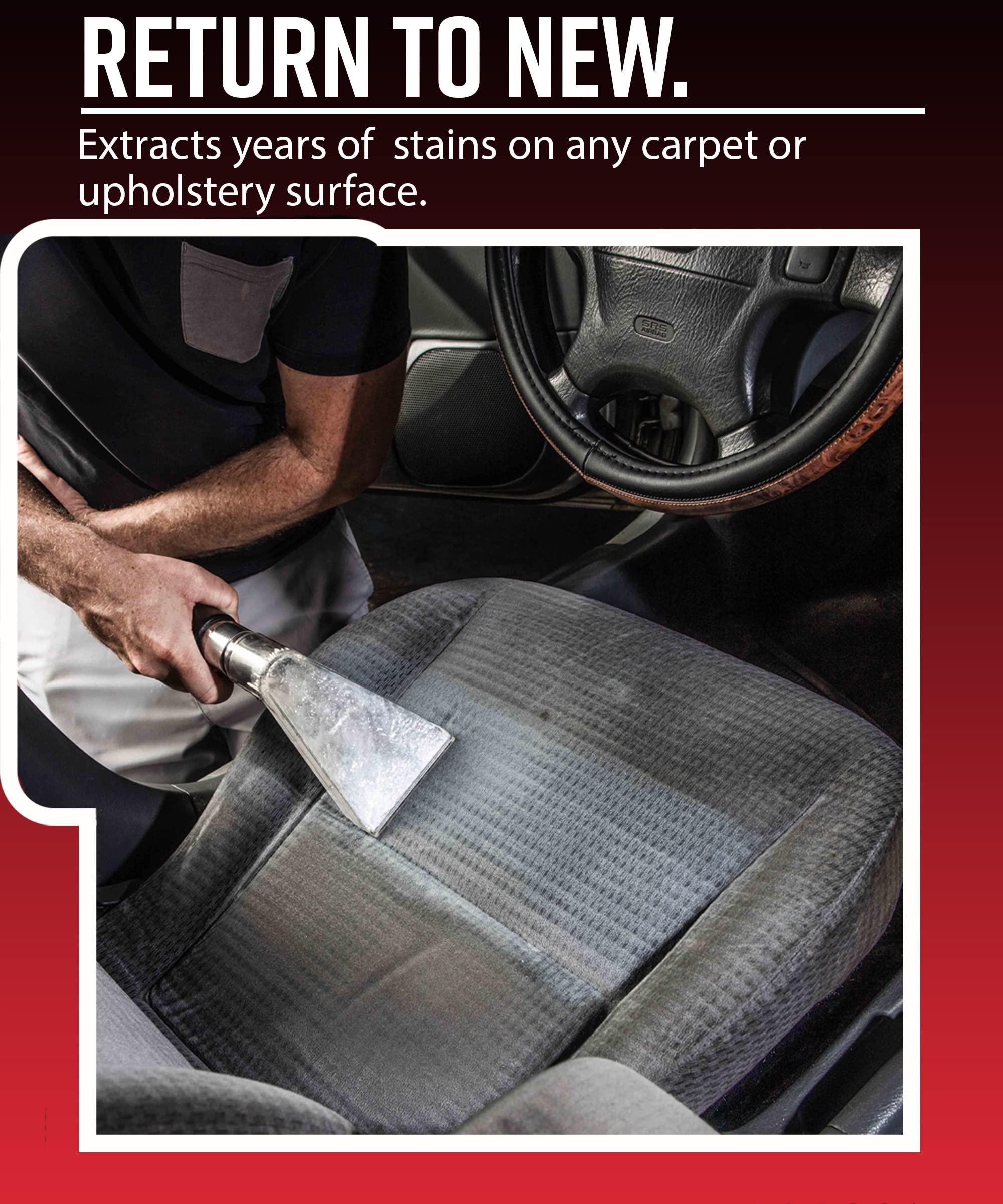 Adam's Polishes Non-Heated Carpet Extractor, Powerful Spot and Upholstery Cleaner, Clear Hand Tool, 15 Foot Hose, Easy Dirt and Spot Removal for Vehicles - Image 4