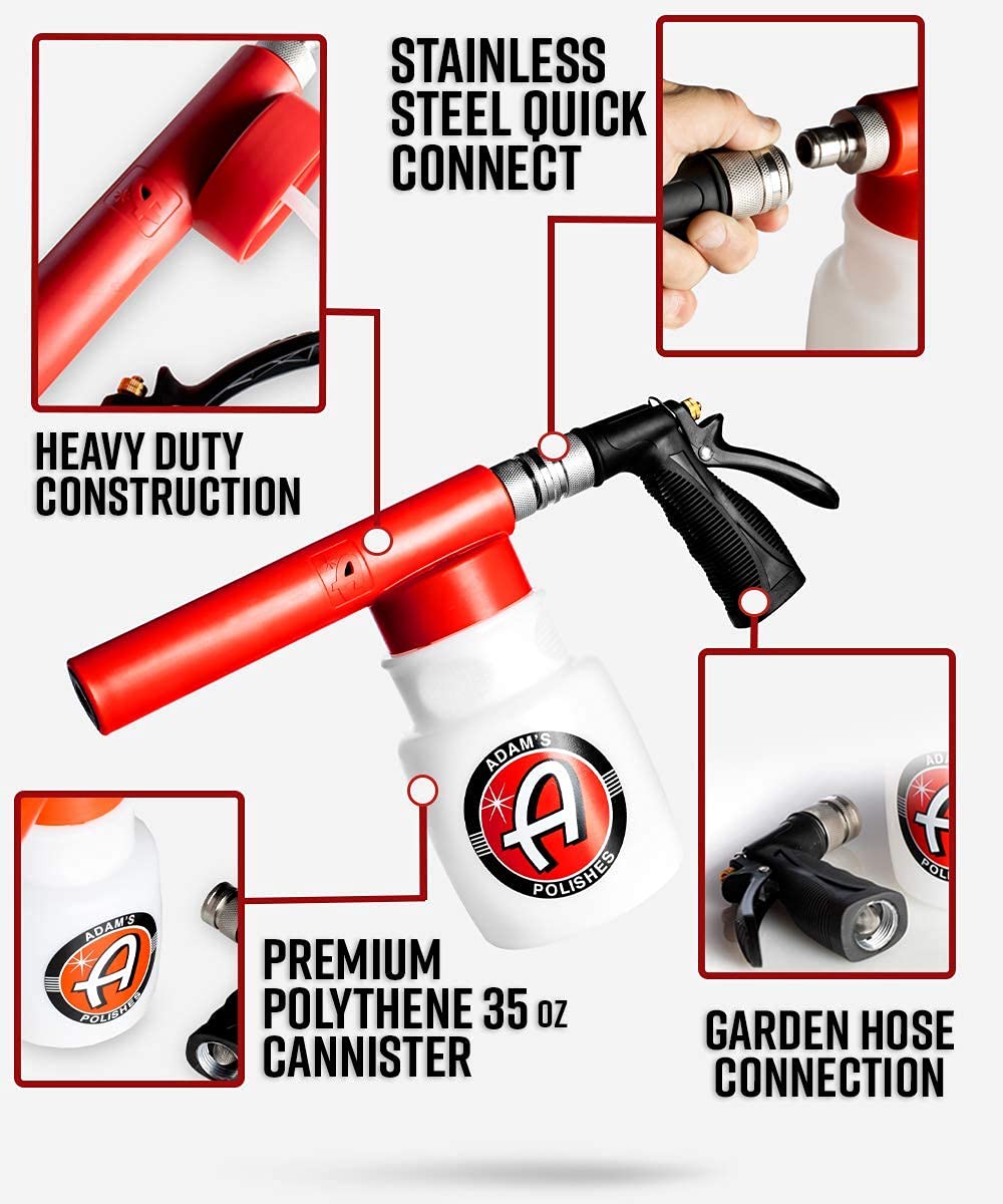 Adam's Polishes Premium Foam Gun & Graphene Shampoo Bundle - Foam Gun for Garden Hose | Mix with Car Soap & Water & No Pressure Washer Required | Mega Suds Car Detailing & Car Cleaning Foam Sprayer - Image 2