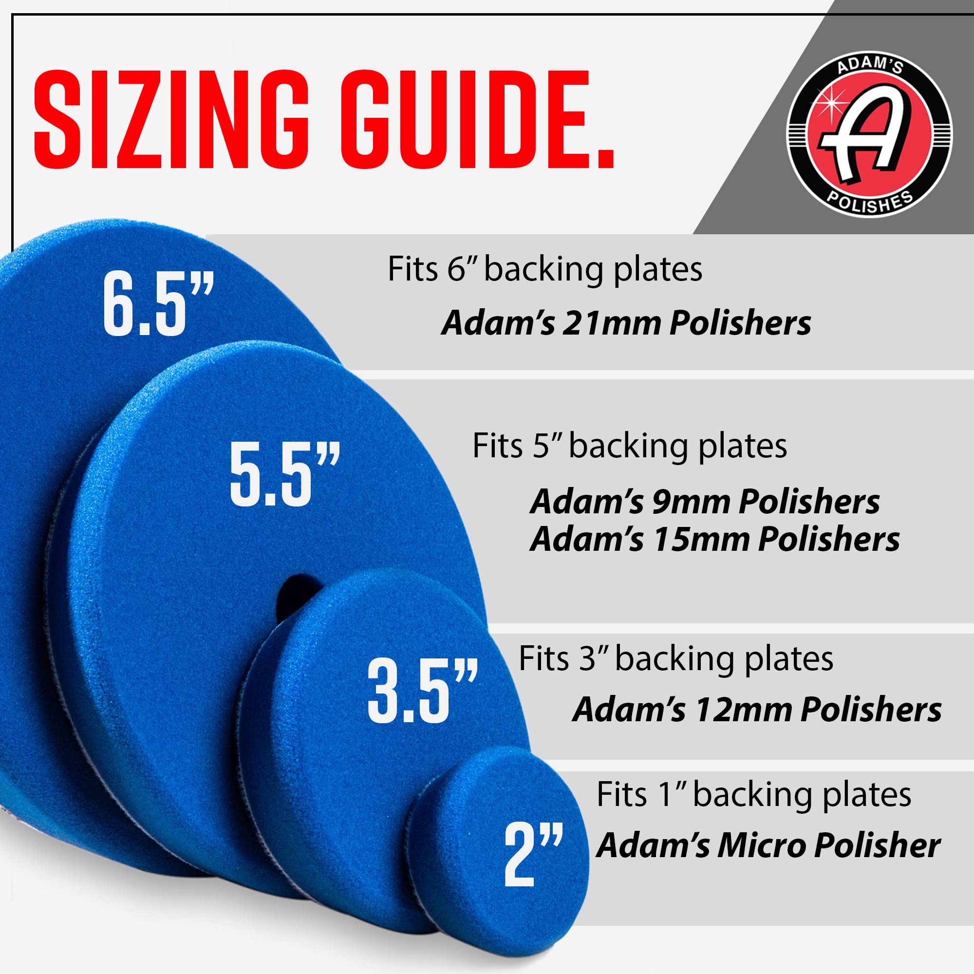 Adam's Polishes Premium Polisher Pads Bundle, Expertly Designed to Make Polishing and Paint Correction Easier & Quicker, Color Coded to Match with Recommended Polishes or Compounds (3.5 Pads Bundle) - Image 4