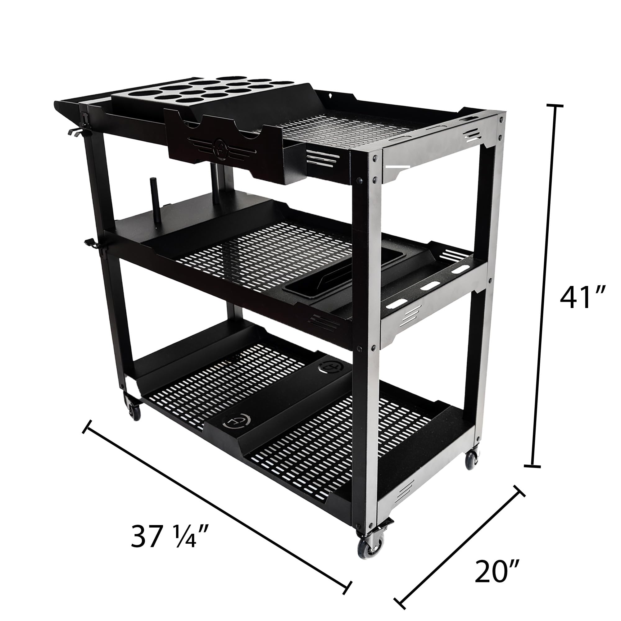Adam's Polishes Professional Detail Cart Powder Coated Metal Car Detailing Cart for Garage | Storage Space, Rolling Premium Locking Casters, Polisher Holders, Heavy Duty Workshop, Detailers Garage - Image 2