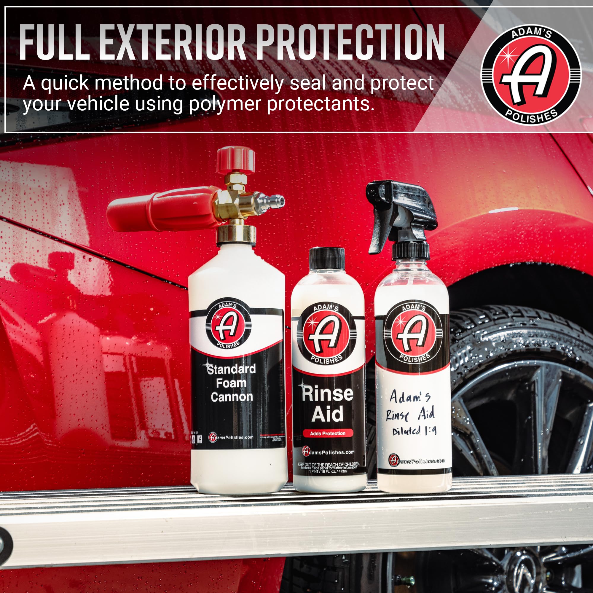 Adam's Polishes Rinse Aid 16oz - Enhances Gloss, Slickness, Color - Use With Foam Gun or Foam Cannon - Ceramic Coating Silica Infused Complete Vehicle Protectant and Exterior Sealant - Image 3