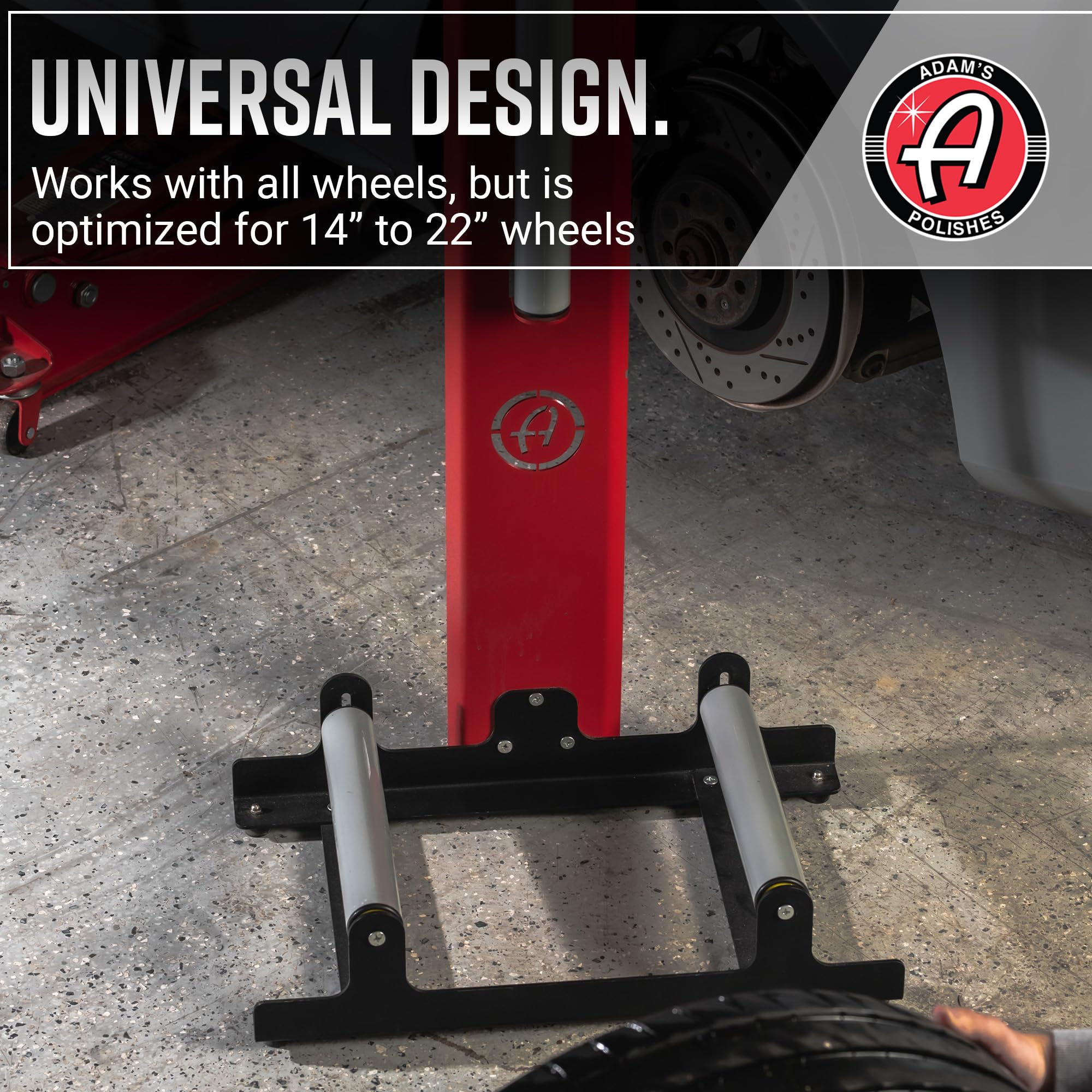 Adam's Polishes Rolling Wheel Detailing Stand - Wheel & Tire Car Detailing Roller for Cleaning, Ceramic Coating, Applying Tire Shine & Car Wheel Wash | Garage Accessory for Detailers - Image 6