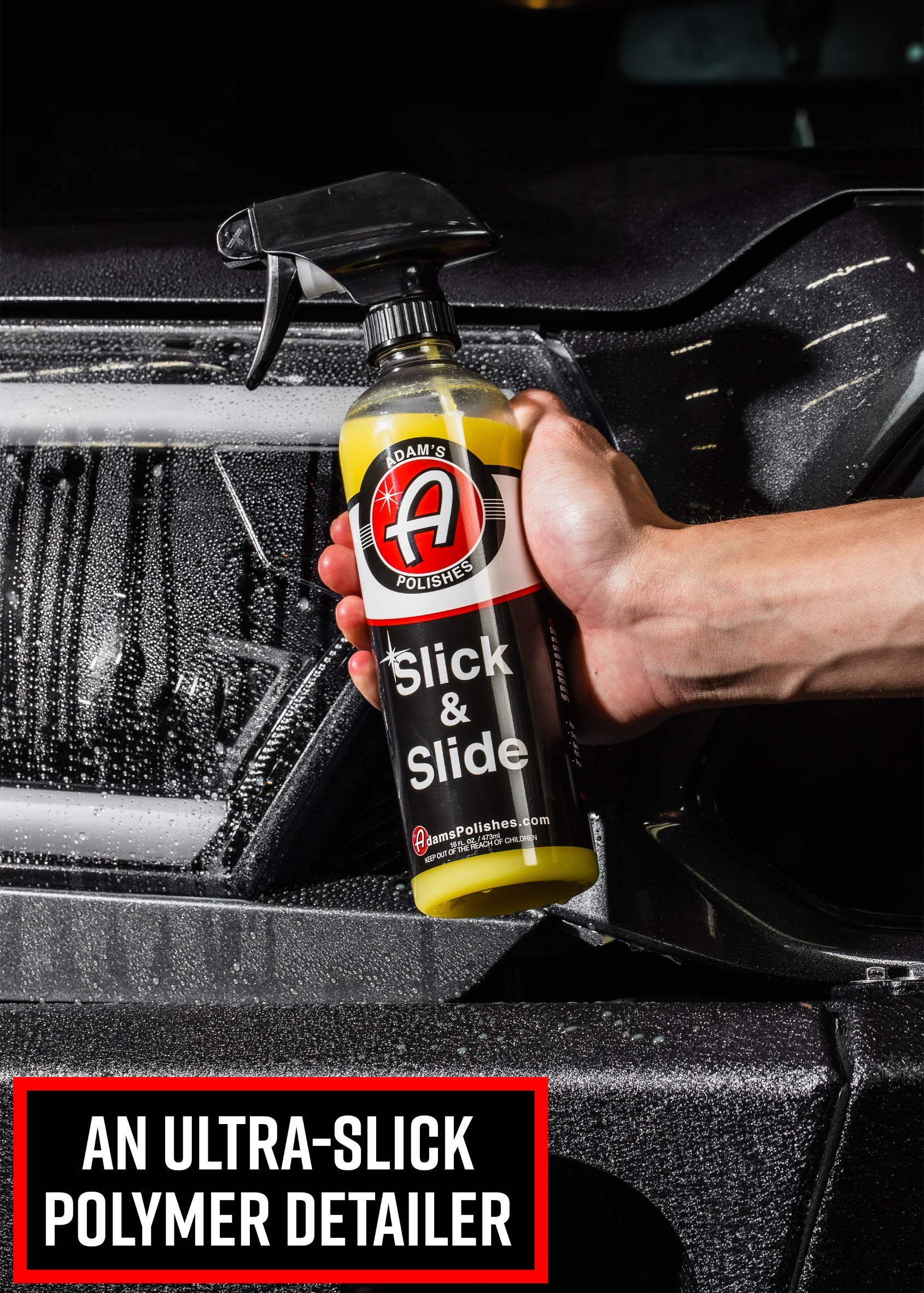 Adam's Polishes Slick & Slide Detail Spray - Hyper Slick Polymer Resin Technology Car Wash Spray Sealant - Car Wax Top Coat Quick Detailer Provides Superior Gloss, Shine, & Slickness (Gallon) - Image 2