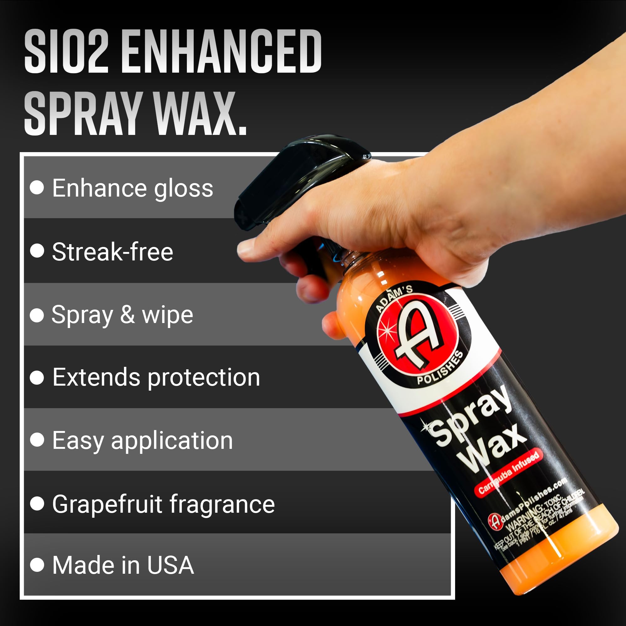 Adam's Polishes Spray Wax Kit - Advanced Carnauba Car Wax | Car Spray Polish | During Car Wash Paste Wax Clay Bar & Buffer Polisher For Ultimate Protection On Paint Wheels Windows | Cleaning Supplies - Image 2