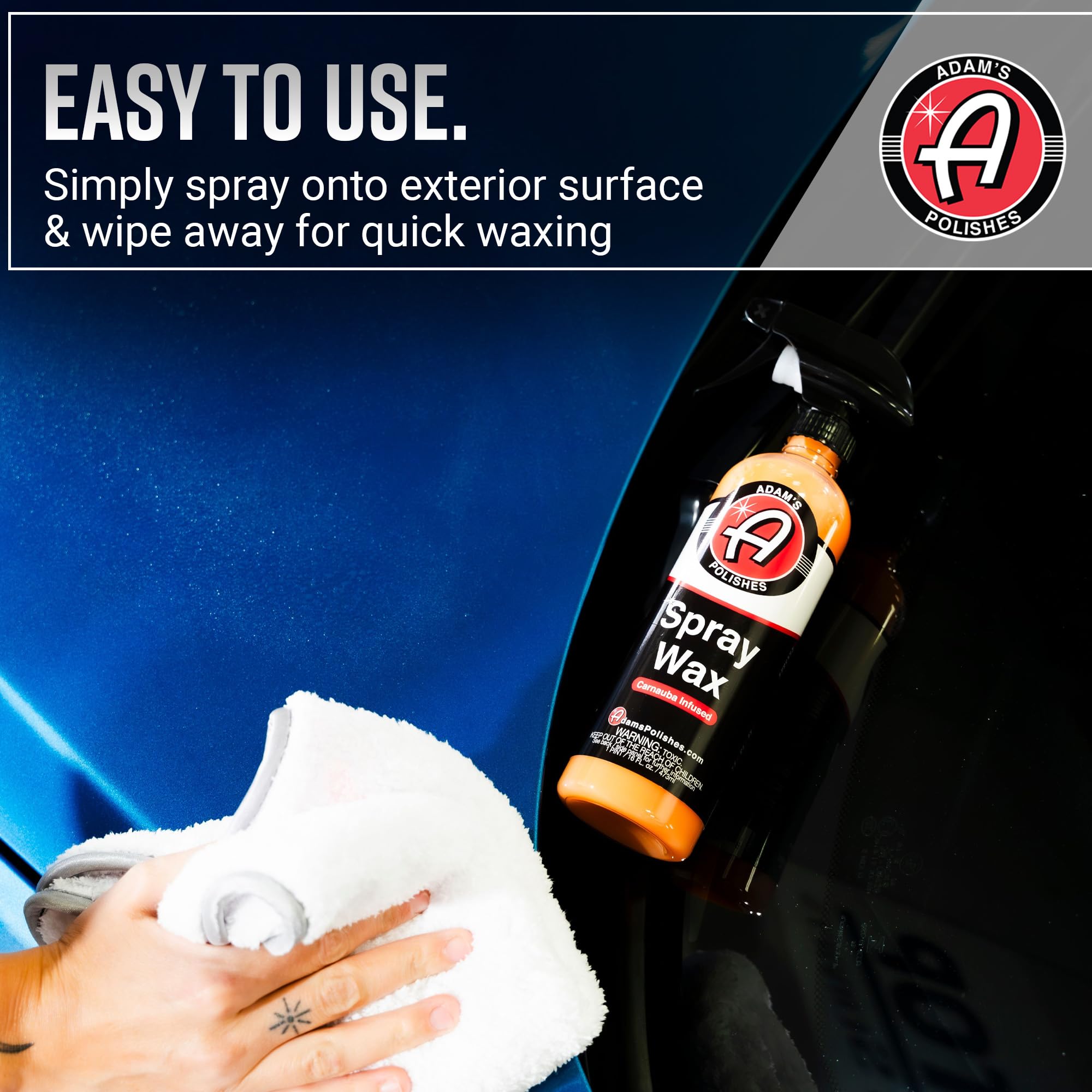 Adam's Polishes Spray Wax Kit - Advanced Carnauba Car Wax | Car Spray Polish | During Car Wash Paste Wax Clay Bar & Buffer Polisher For Ultimate Protection On Paint Wheels Windows | Cleaning Supplies - Image 6