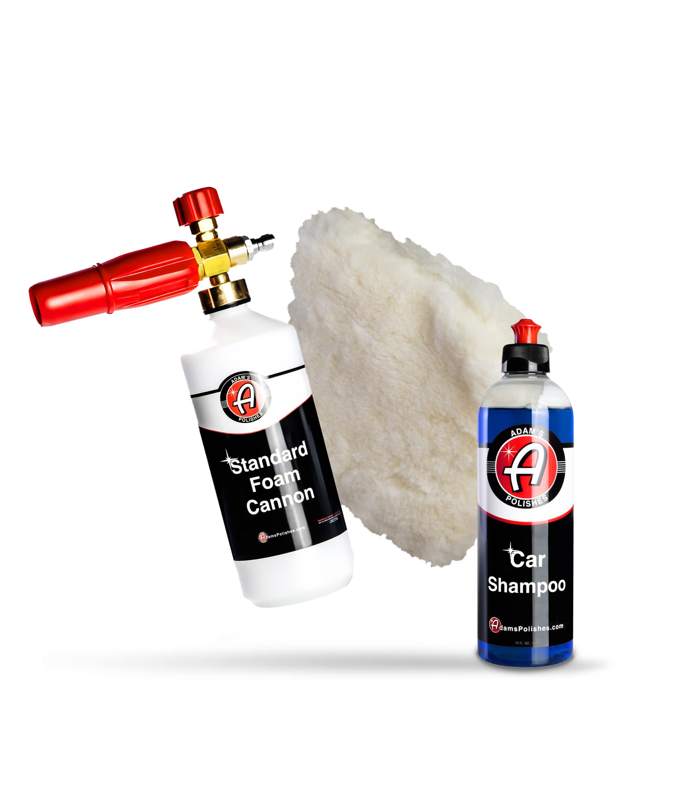 Adam's Polishes Standard Foam Cannon, Car Shampoo & Wash Pad Bundle - Foam Cannon Soap Sprayer for Car Wash, Patio & House Cleaning | Sprayer Cleaner Cannister for Pressure Washer