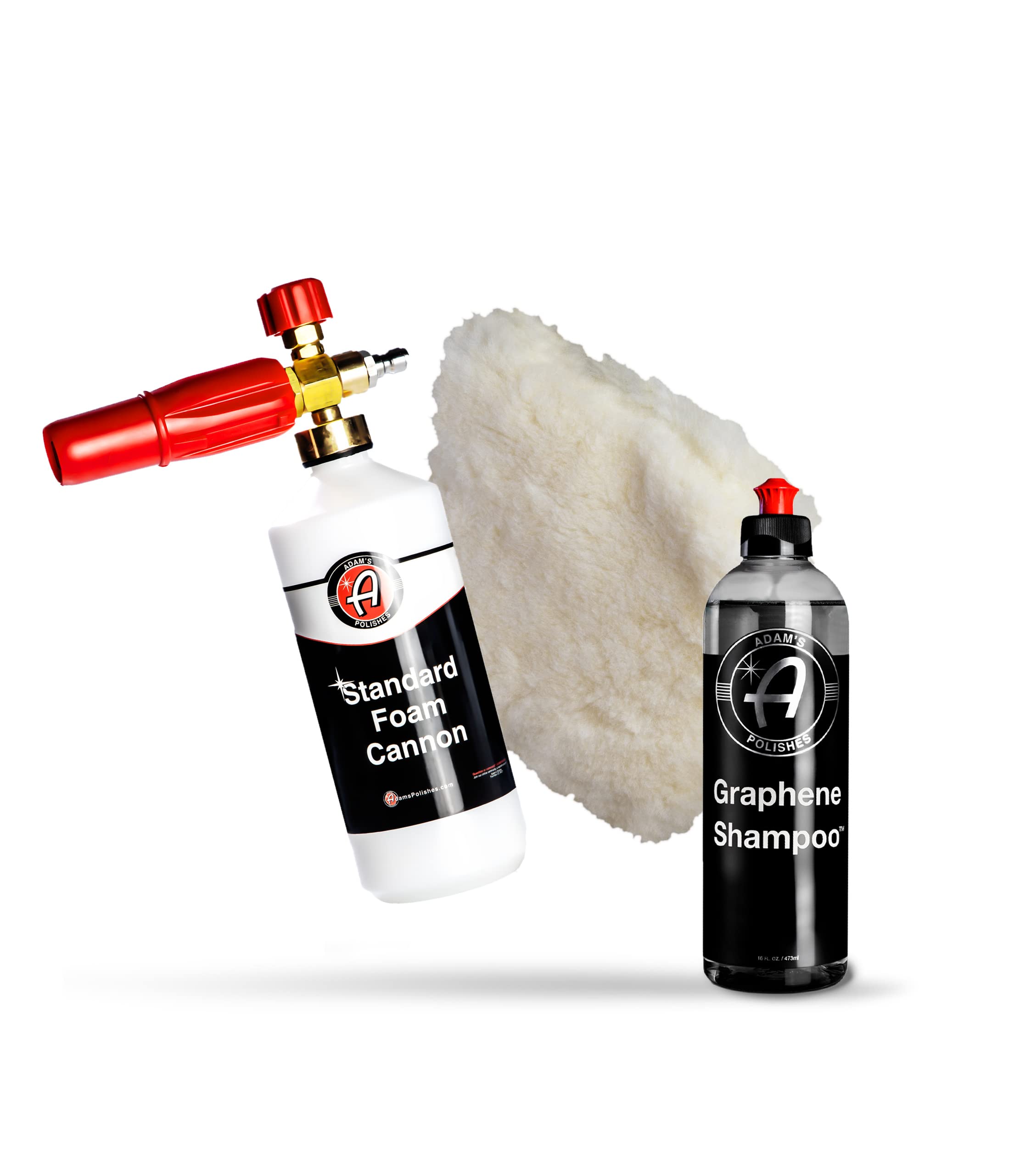 Adam's Polishes Standard Foam Cannon, Graphene Shampoo & Wash Pad Bundle - Foam Cannon Soap Sprayer for Car Wash, Patio & House Cleaning | Sprayer Cleaner Cannister for Pressure Washer