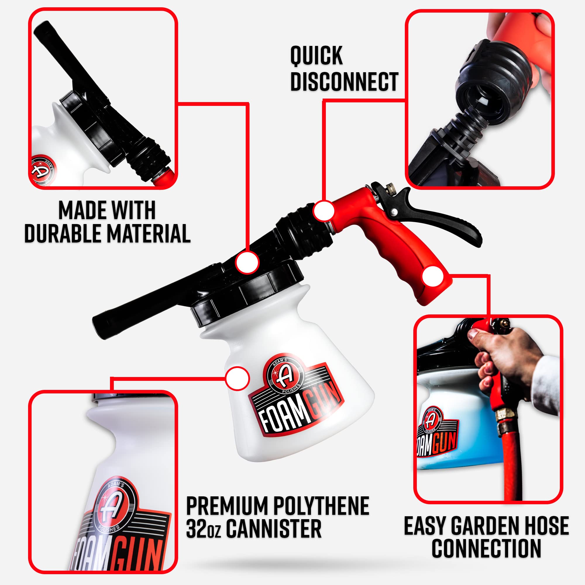 Adam's Polishes Standard Foam Gun & Graphene Shampoo Bundle - Car Wash Foaming Sprayer for Garden Hose | Mix with Car Soap & Water & No Pressure Washer Required | Premium Grade Auto Detailing Tool - Image 3