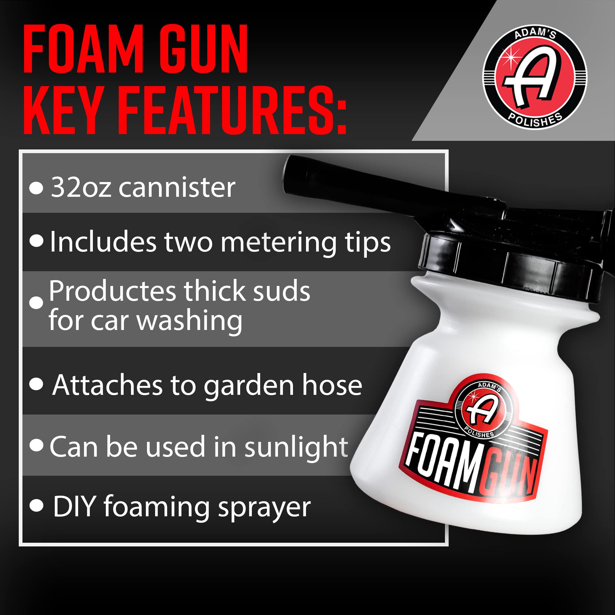 Adam's Polishes Standard Foam Gun & Graphene Shampoo Bundle - Car Wash Foaming Sprayer for Garden Hose | Mix with Car Soap & Water & No Pressure Washer Required | Premium Grade Auto Detailing Tool - Image 5