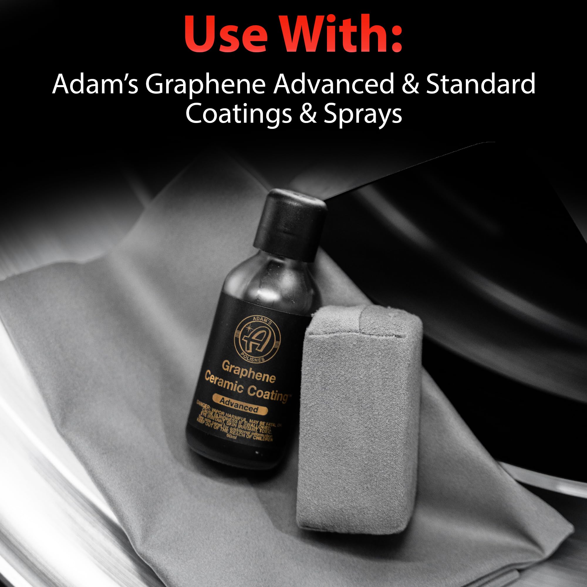 Adam's Polishes Suede Applicator (2 Pack) - Car Detailing Sponge, Use with Ceramic Spray, Graphene Coatings on Car Paint, Metal, Plastic Trim, Rubber & Glass - Image 5