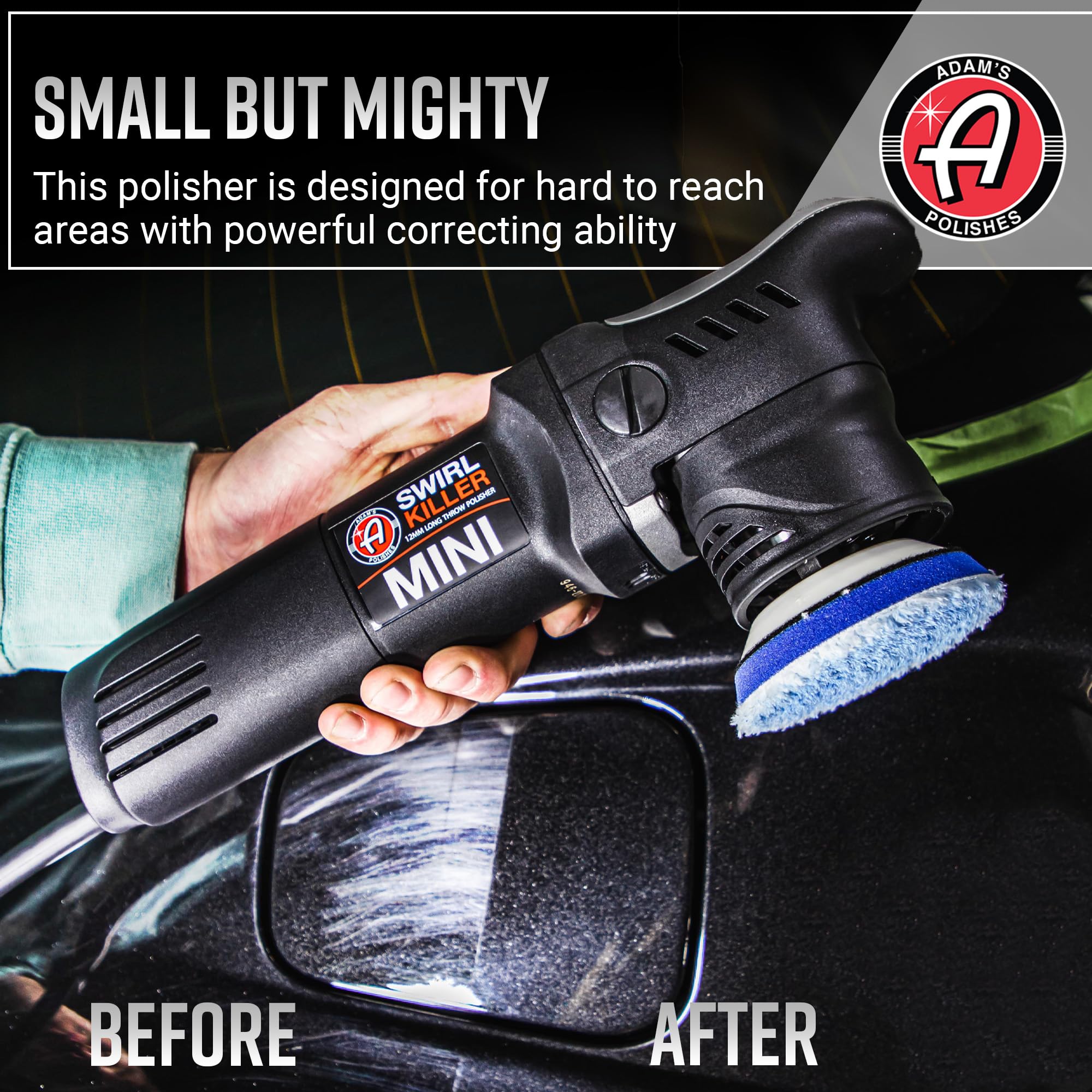Adam's Polishes Swirl Killer 12mm Polisher Kit (16 Item) - Orbital Polishing Paint Correcting Buffer Tool - Car Scratch Remover - Use Post Car Wash Clay Bar & Pre Wax or Ceramic Coating - Image 5
