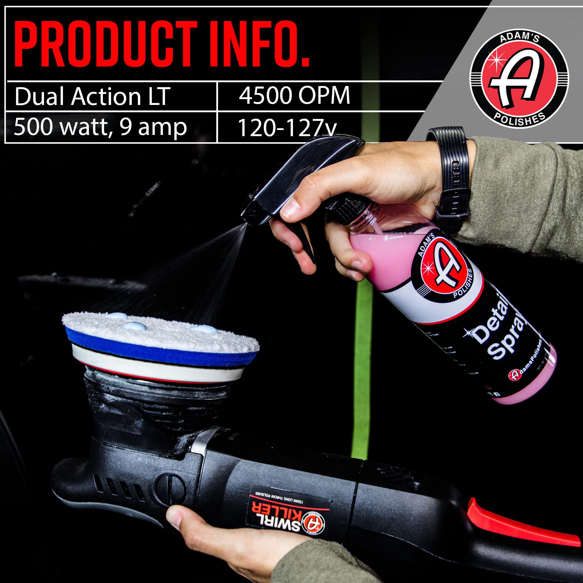 Adam's Polishes Swirl Killer 15mm Car Polisher - Buffer Polisher Dual Action Machine | Use W/Car Polish, Polishing Compound, or Car Scratch Remover | Detailing Car Wash Clay Bar Ceramic Coating - Image 3