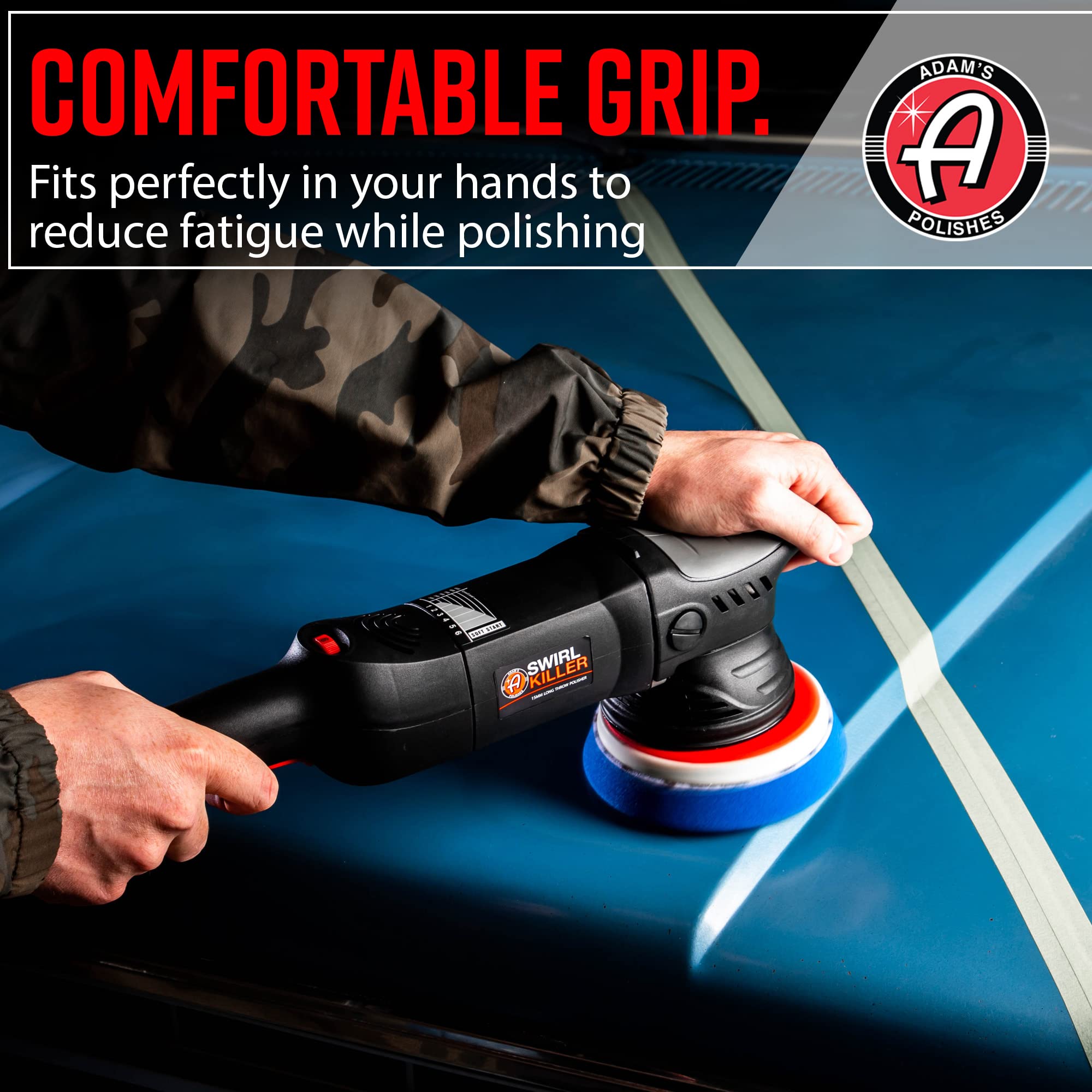 Adam's Polishes Swirl Killer 15mm Car Polisher - Buffer Polisher Dual Action Machine | Use W/Car Polish, Polishing Compound, or Car Scratch Remover | Detailing Car Wash Clay Bar Ceramic Coating - Image 6