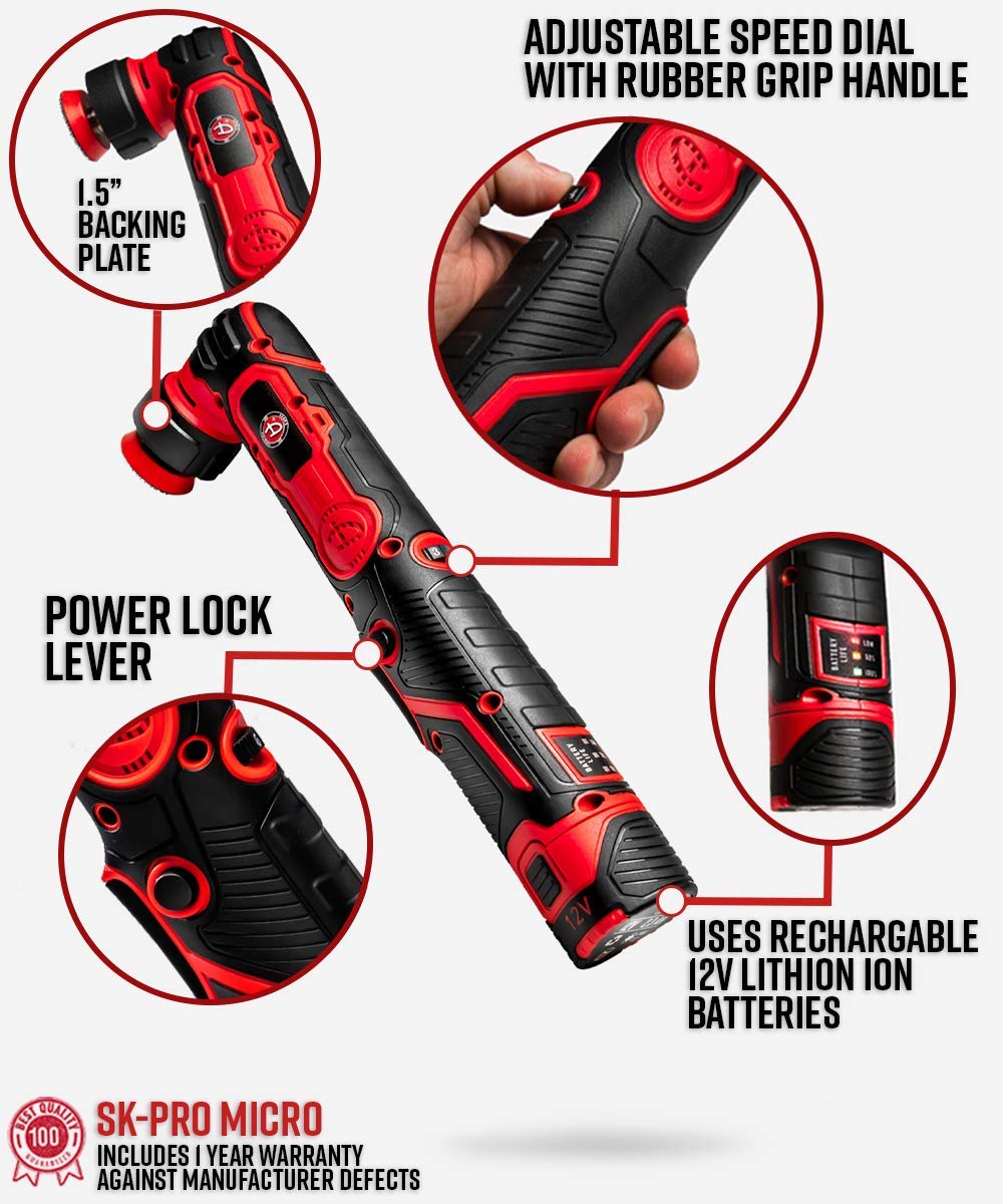 Adam's Polishes Swirl Killer Micro - Correct & Polish Tough to Reach Areas, Badge Emblems, Interior Consoles and More - Powerful Nano Polisher for Professional Detailing Results (Complete Kit) - Image 2