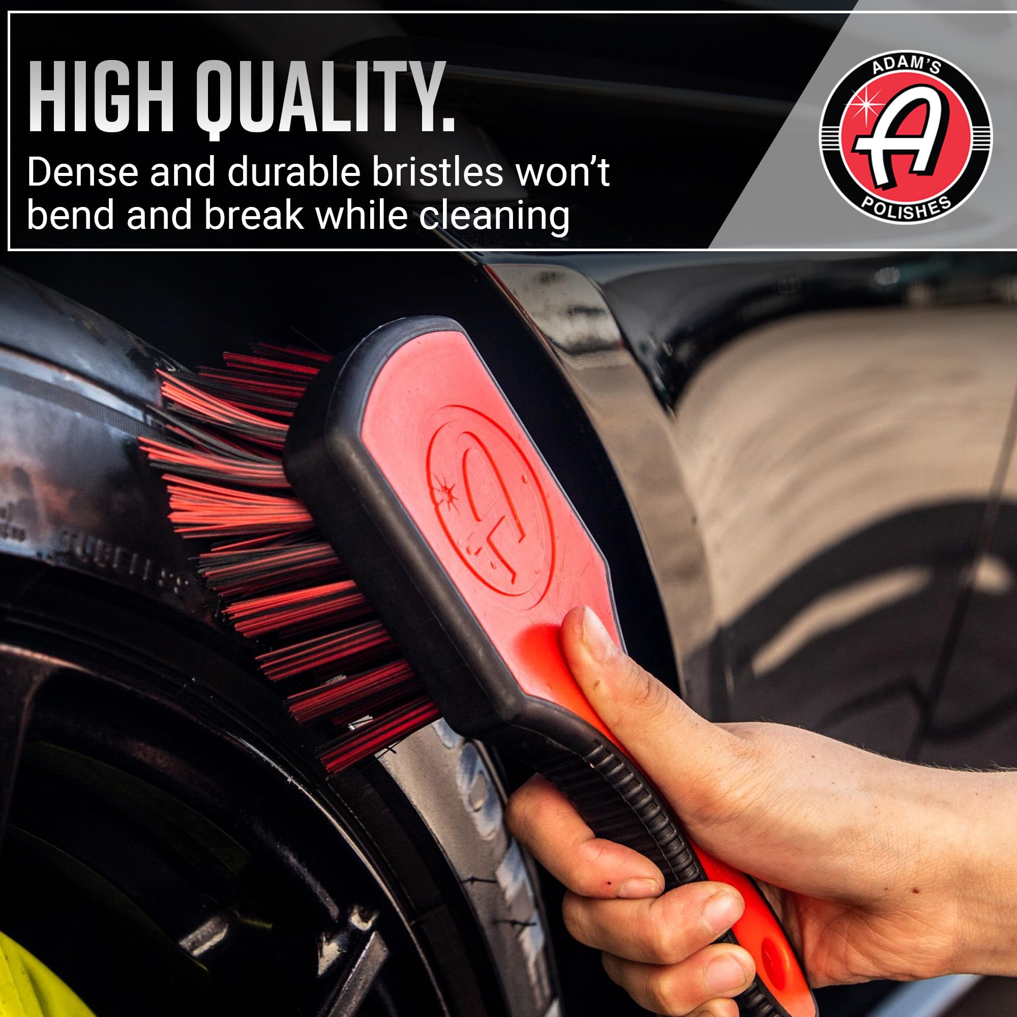 Adam's Polishes Tire Brush Premium Tire Brush for Car Detailing & Rubber Tire Car Cleaning| Use W/Tire Cleaner or All Purpose Cleaner & Before Tire Shine or Wheel Cleaner - Image 3
