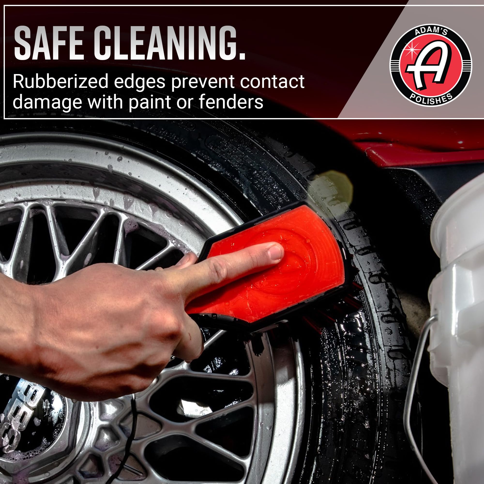Adam's Polishes Tire Brush Premium Tire Brush for Car Detailing & Rubber Tire Car Cleaning| Use W/Tire Cleaner or All Purpose Cleaner & Before Tire Shine or Wheel Cleaner - Image 6