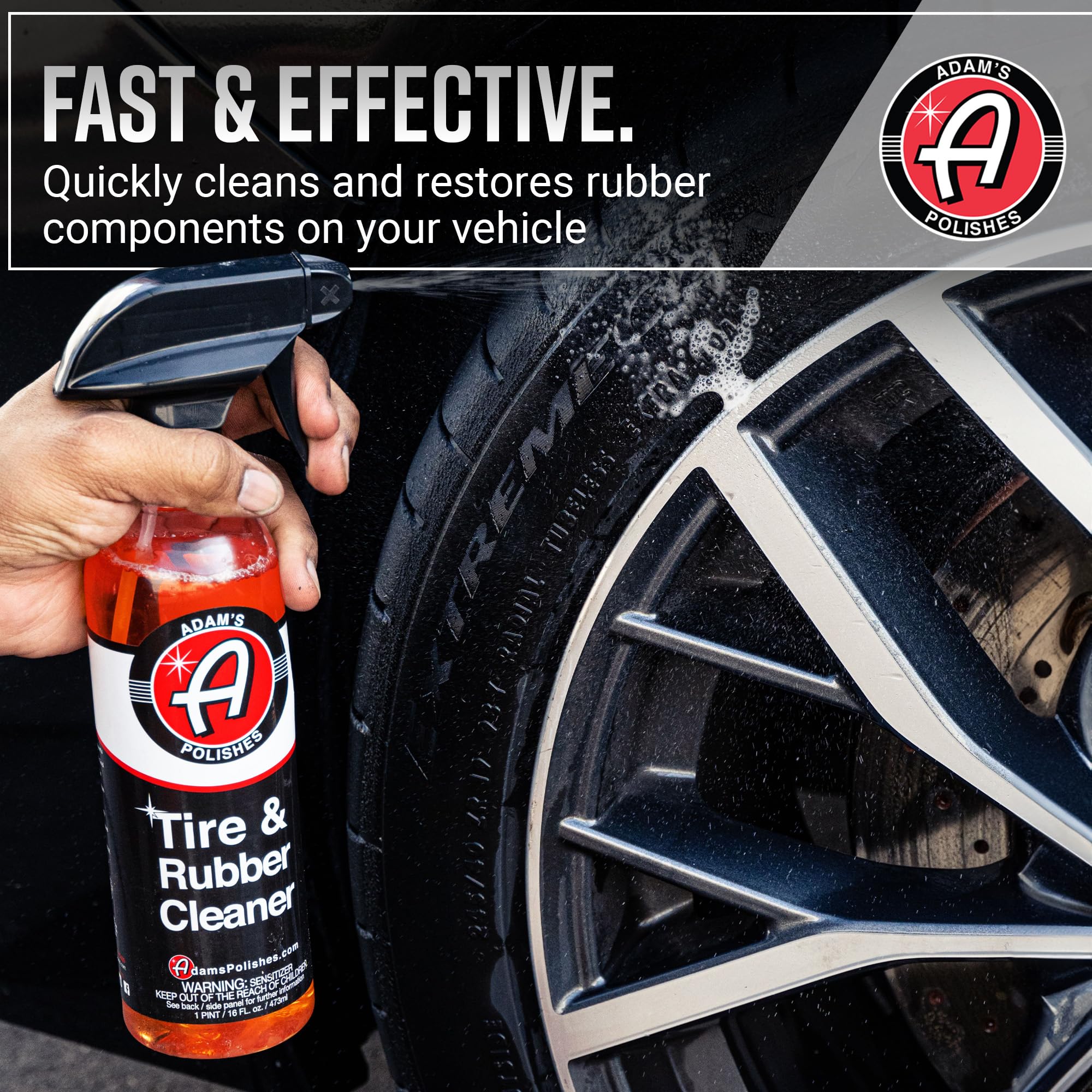 Adam's Polishes Tire & Rubber Cleaner (16 oz) - Removes Discoloration From Tires Quickly - Works Great on Tires, Rubber & Plastic Trim and Rubber Floor Mats - Image 3