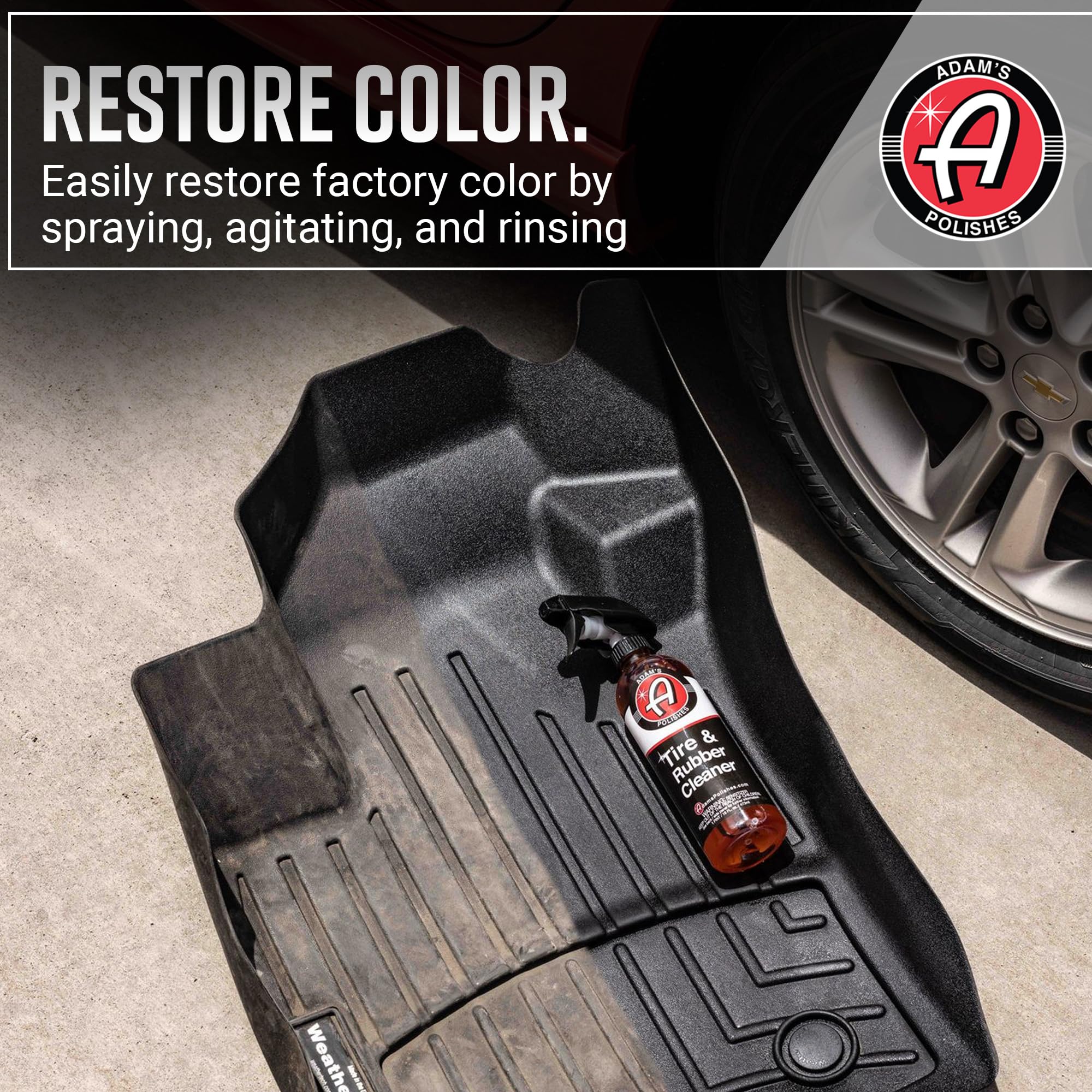 Adam's Polishes Tire & Rubber Cleaner (16 oz) - Removes Discoloration From Tires Quickly - Works Great on Tires, Rubber & Plastic Trim and Rubber Floor Mats - Image 5