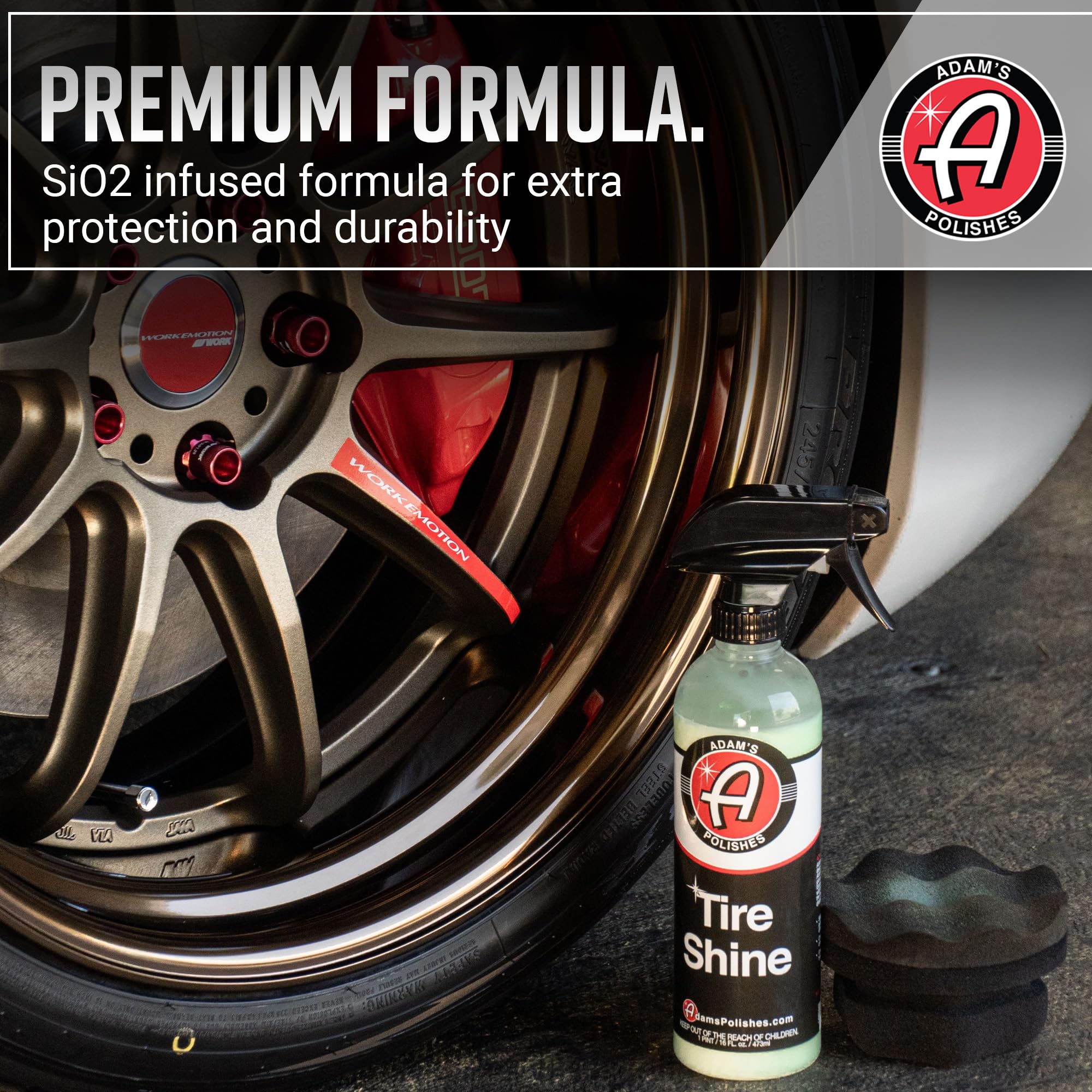 Adam's Polishes Tire Shine Gallon - Spray Tire Dressing W/ SiO2 for Non Greasy Car Detailing |Use W/Tire Applicator After Tire Cleaner & Wheel Cleaner,Gives A Ceramic Coating Wax - Image 5