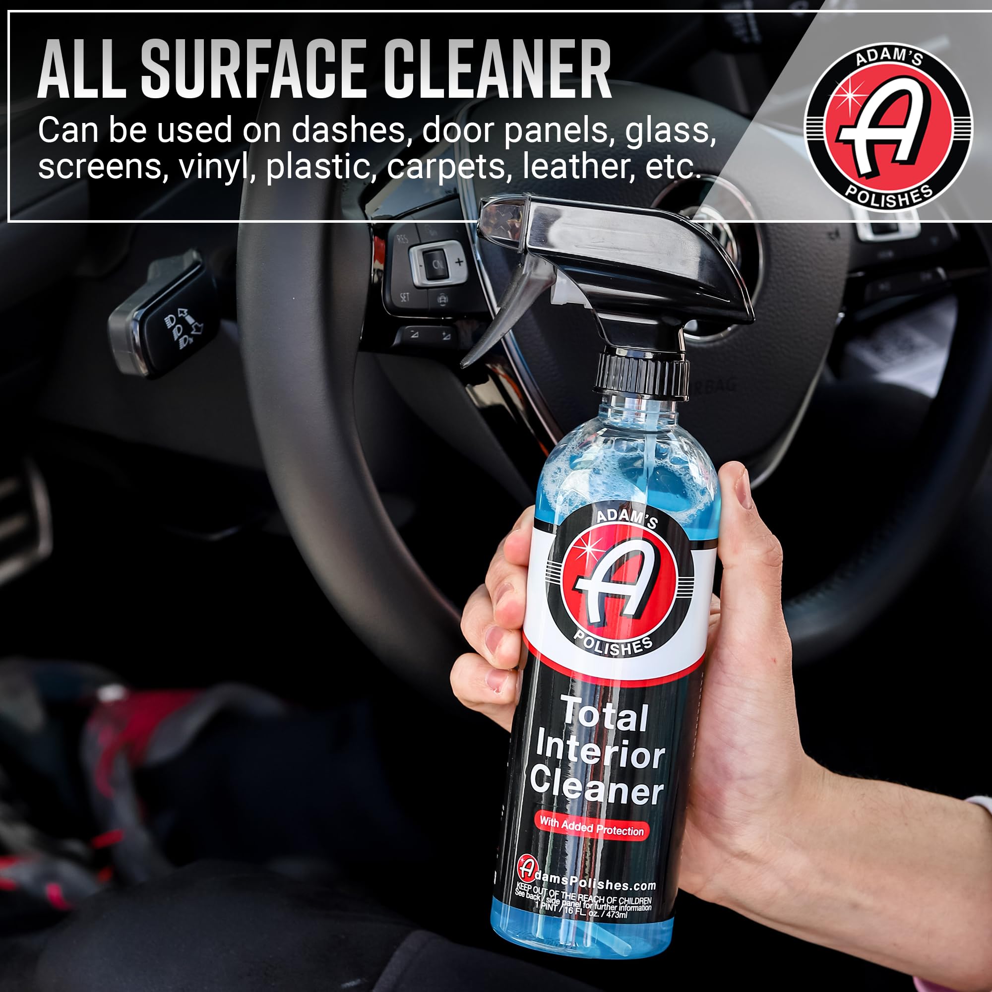 Adam's Polishes Total Interior Cleaner & Protectant, Quick Detailer & SiO2 Protection, Ceramic Infused, Anti-Static, OEM Finish, For Leather, Vinyl, Plastics, Glass & More - Image 3