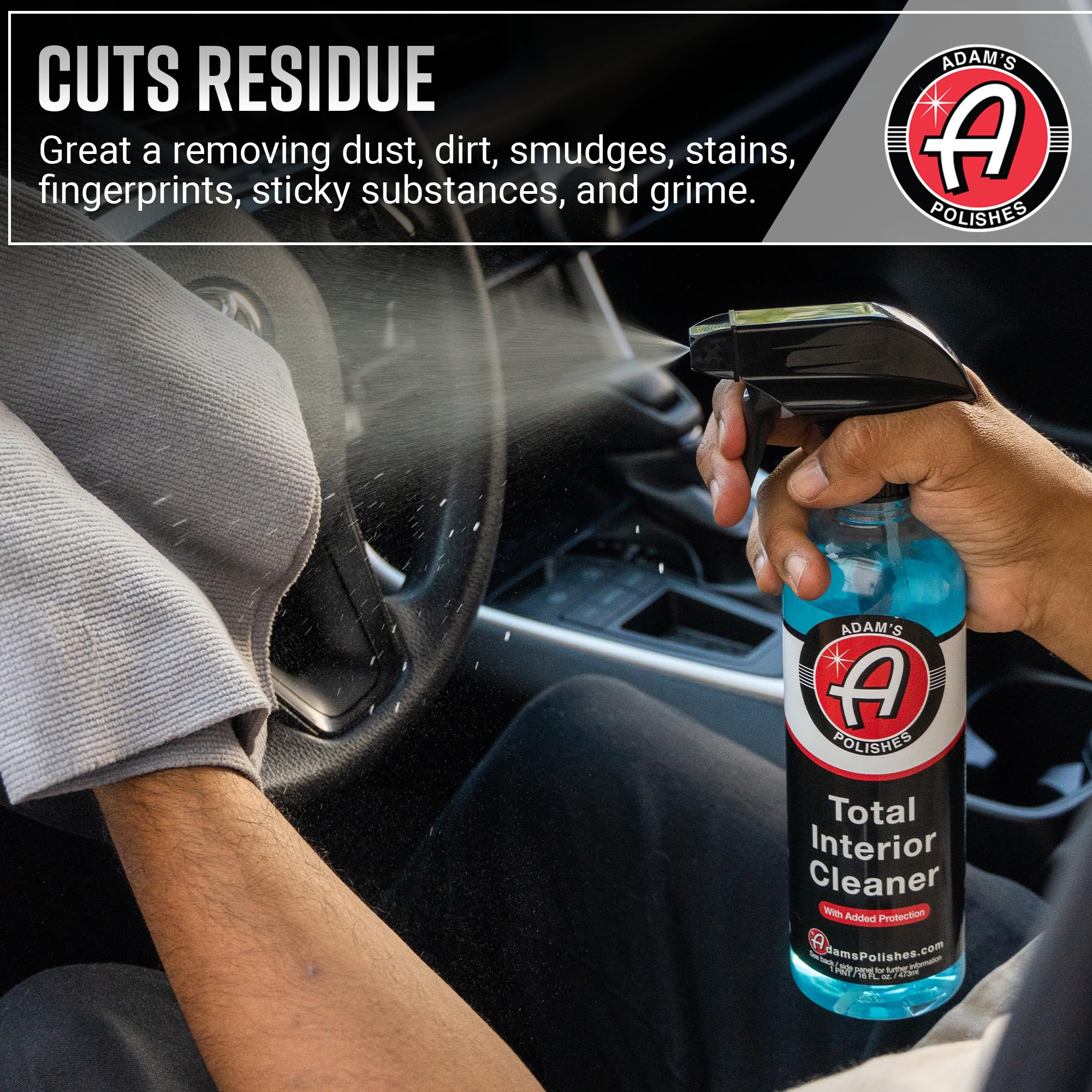 Adam's Polishes Total Interior Cleaner & Protectant, Quick Detailer & SiO2 Protection, Ceramic Infused, Anti-Static, OEM Finish, For Leather, Vinyl, Plastics, Glass & More - Image 4