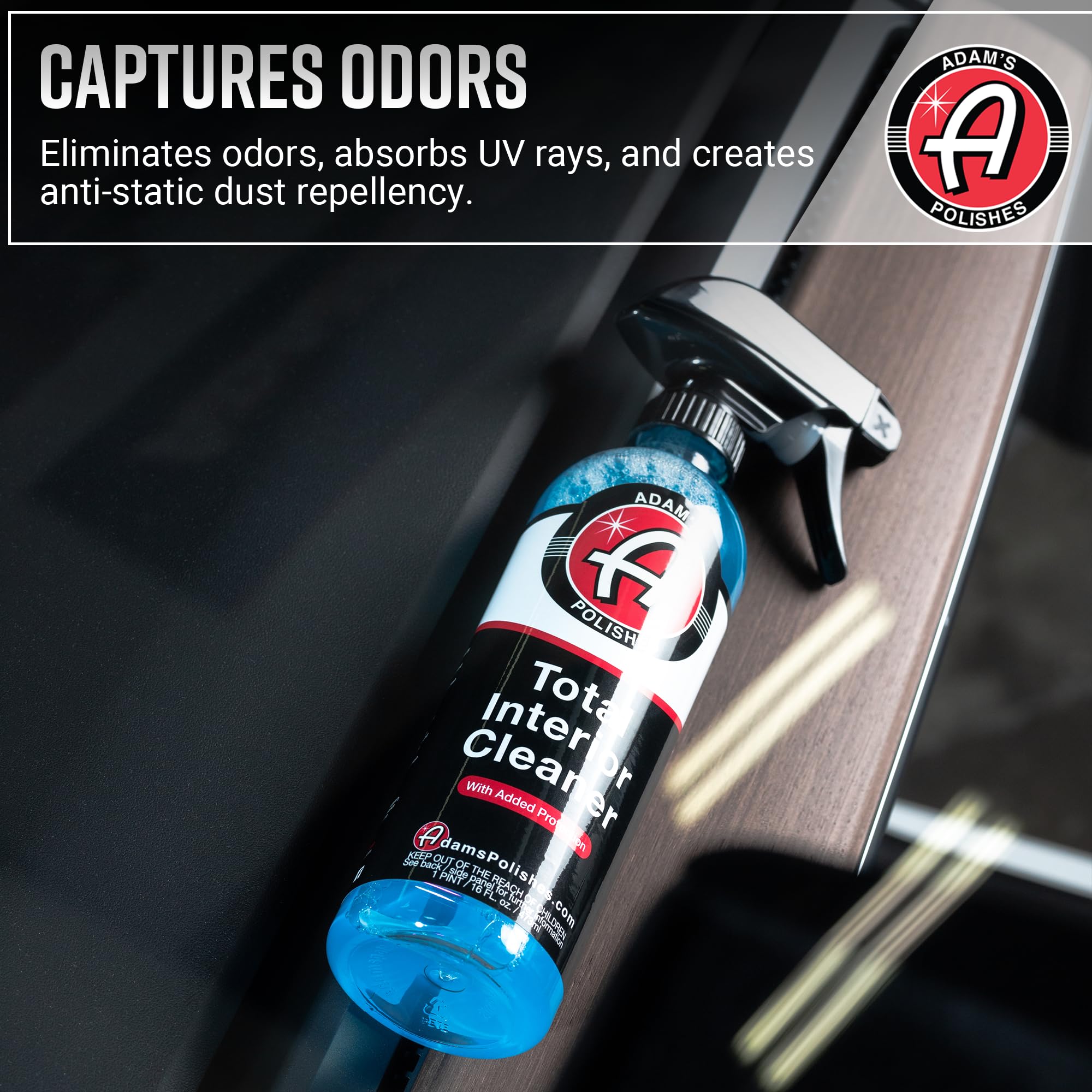 Adam's Polishes Total Interior Cleaner & Protectant, Quick Detailer & SiO2 Protection, Ceramic Infused, Anti-Static, OEM Finish, For Leather, Vinyl, Plastics, Glass & More - Image 5