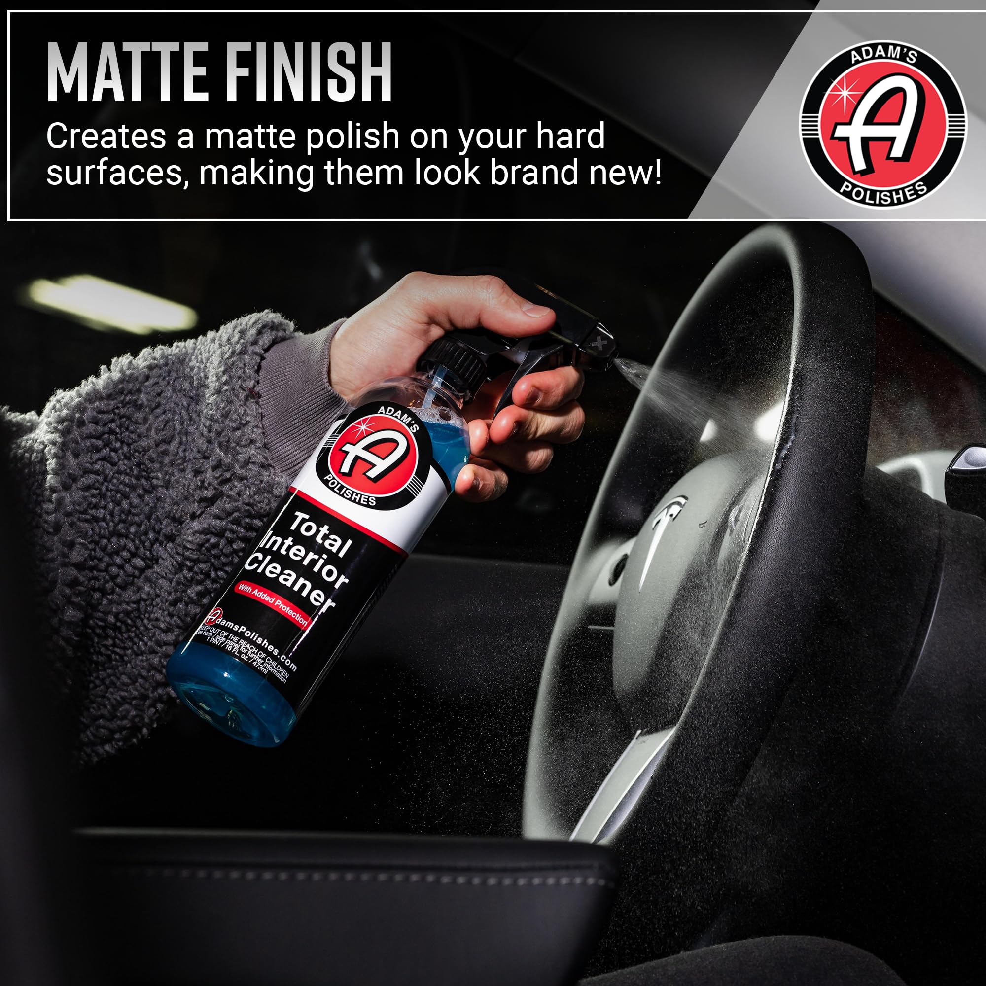 Adam's Polishes Total Interior Cleaner & Protectant, Quick Detailer & SiO2 Protection, Ceramic Infused, Anti-Static, OEM Finish, For Leather, Vinyl, Plastics, Glass & More - Image 7