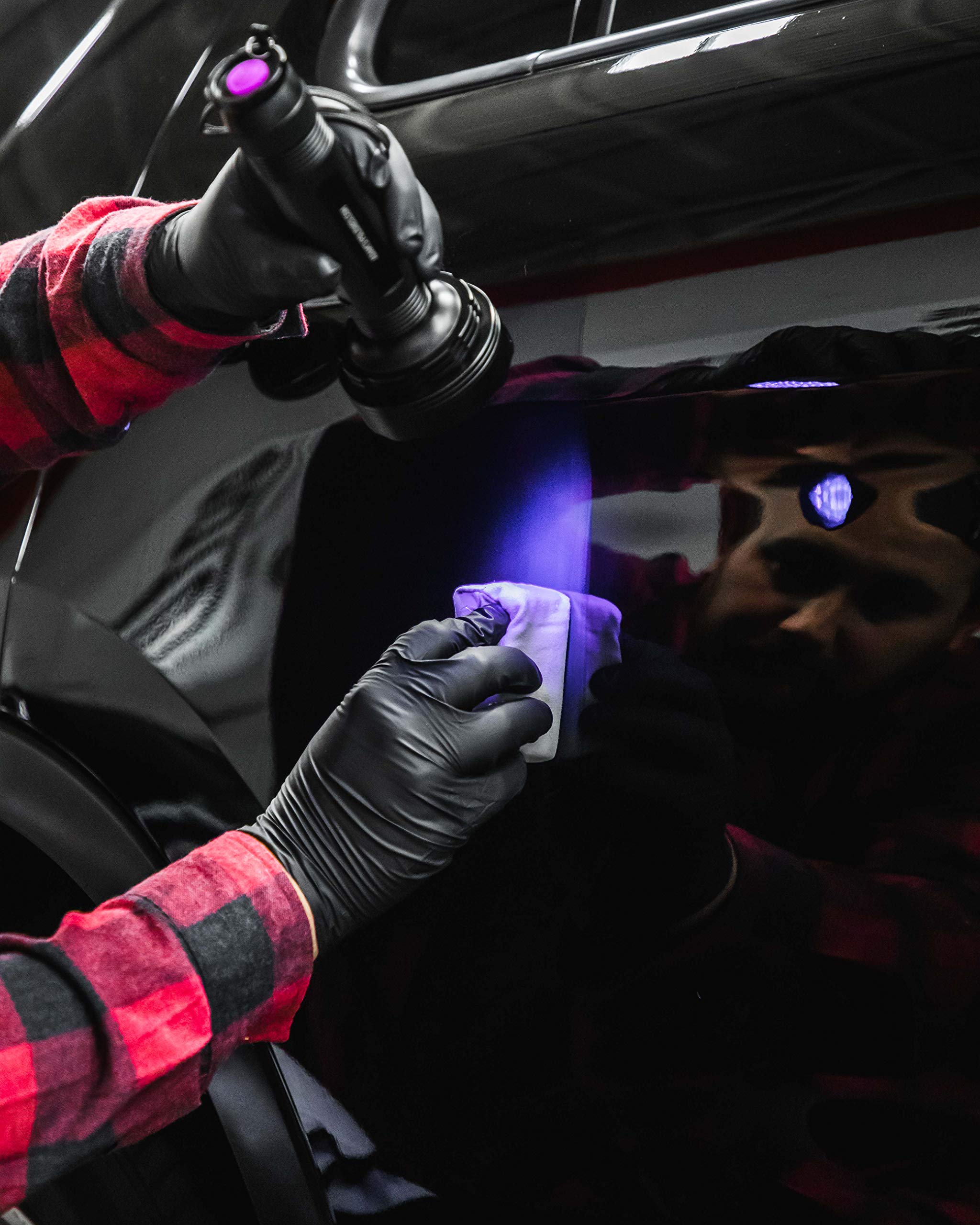 Adam's Polishes UV Flashlight - Use with Patent Pending Ceramic Glow Technology - UV Ceramic Paint, Wheel, & Spray Coating Car Detailing Kits - Requires 6AA Batteries (Not Included) - Image 6
