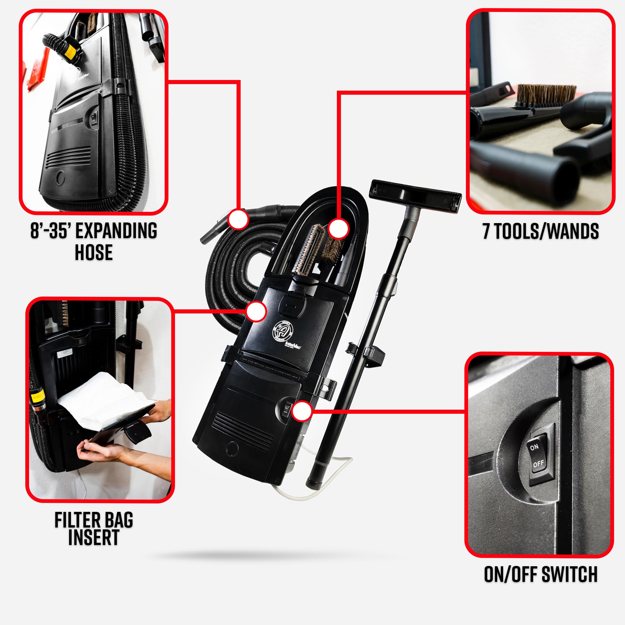 Adam's Polishes Wall Mounted Vacuum - Premium Car Detailing Vacuum for Garage or Shop | Powerful Suction Heavy Duty Detailing - Image 3