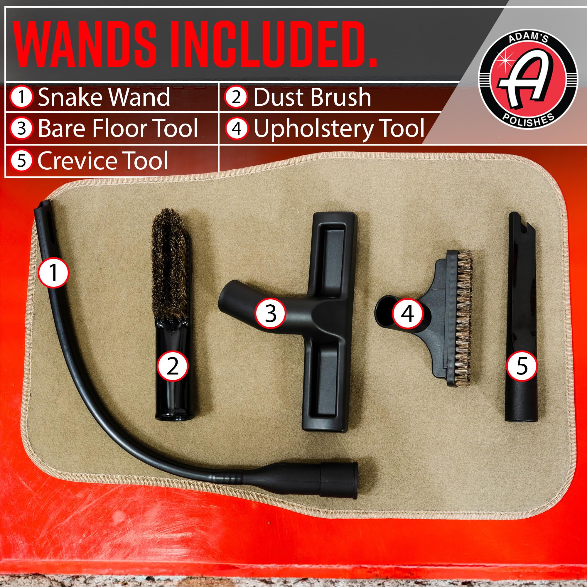 Adam's Polishes Wall Mounted Vacuum - Premium Car Detailing Vacuum for Garage or Shop | Powerful Suction Heavy Duty Detailing - Image 4