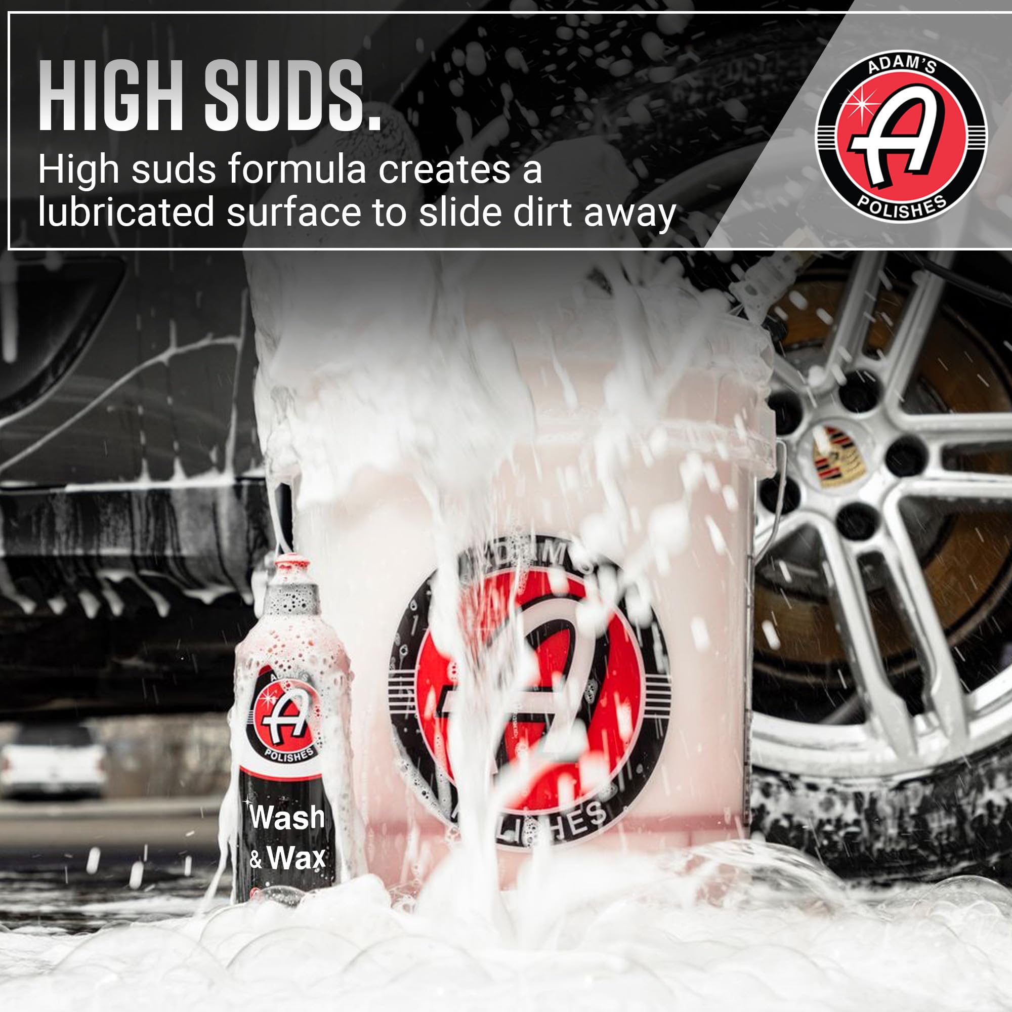 Adam's Polishes Wash & Wax - Car Wash Soap Infused with Pure Carnauba Car Wax Polymers | Car Cleaning Formula W/Paint Protection | Use in 5 Gallon Bucket Cannon Foam Gun & Car Detailing Brush Kit - Image 3