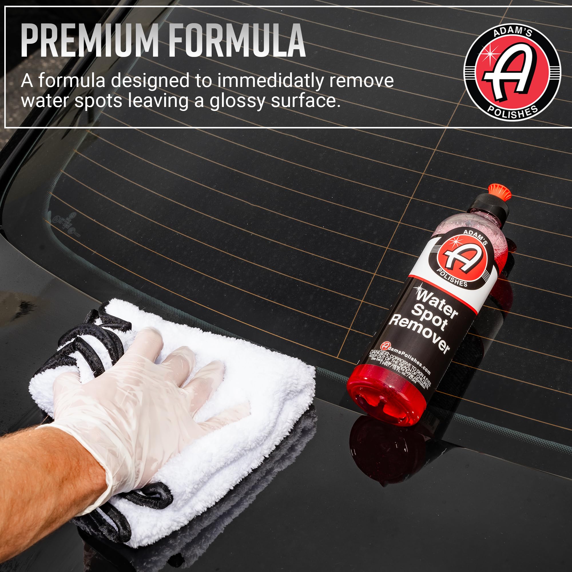 Adam's Polishes Water Spot Remover - Hard Water Stain for Glass, Shower Doors, Paint, Windows, Car Detailing | Calcium, Magnesium & Soap Scum Remover - Image 4