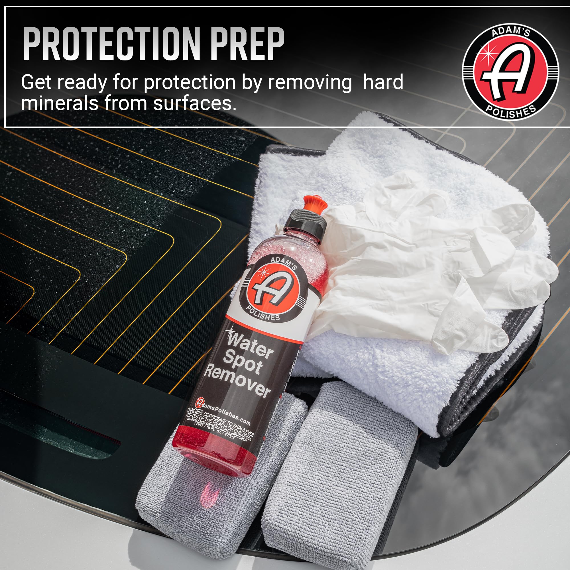 Adam's Polishes Water Spot Remover - Hard Water Stain for Glass, Shower Doors, Paint, Windows, Car Detailing | Calcium, Magnesium & Soap Scum Remover - Image 5