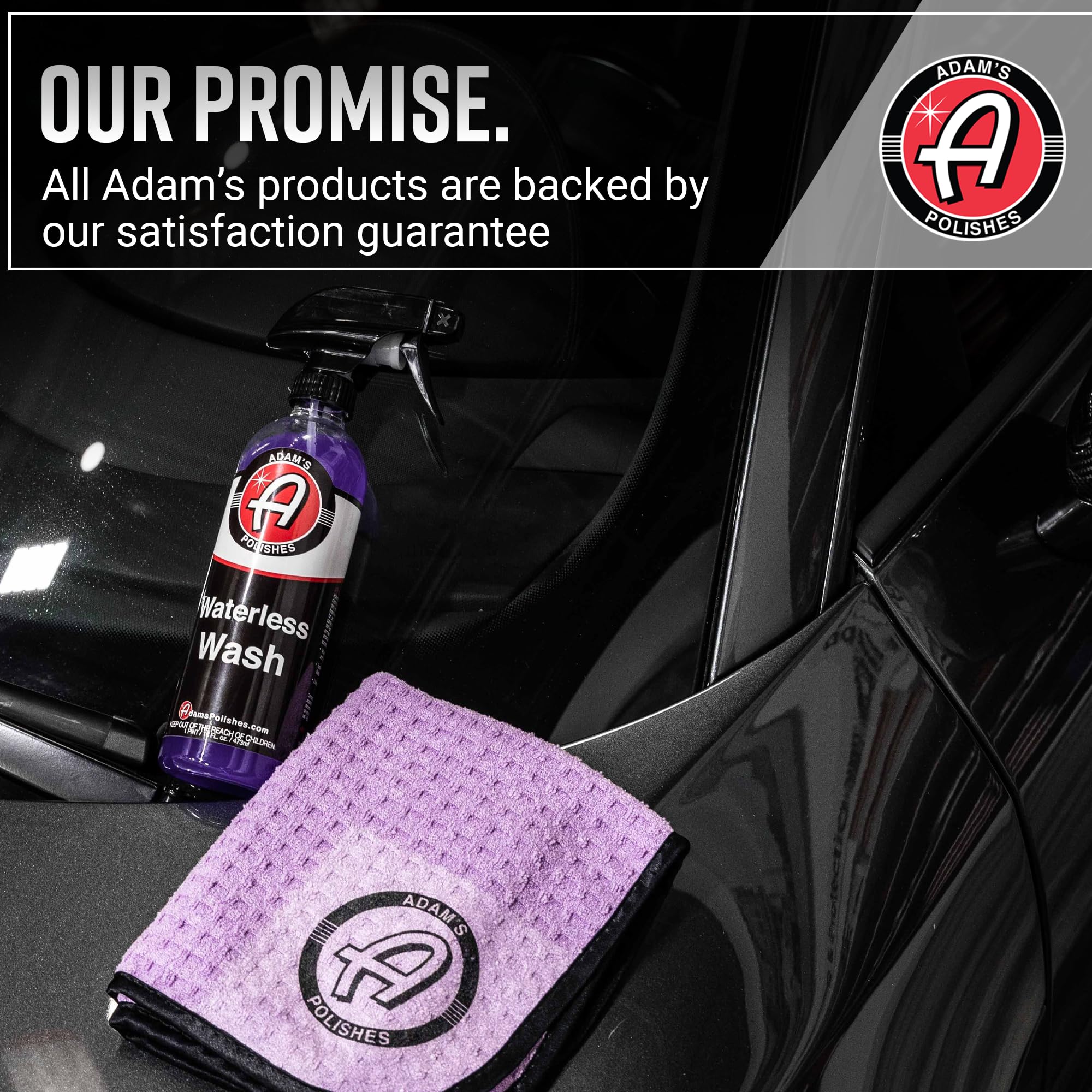 Adam's Polishes Waterless Car Wash Kit - Car Cleaning Supplies for Car Detailing | Safe Ultra Slick Lubricating Formula for Car, Boat, Motorcycle, RV | No Garden Hose, Wash Soap or Foam Cannon Needed - Image 8