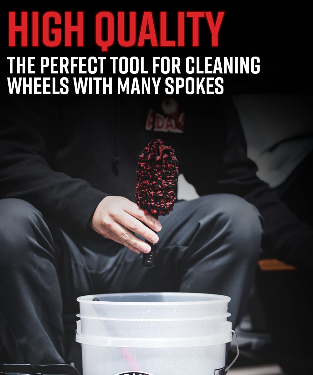 Adam's Polishes Wheel Spoke Brush - Ergonomic, Comfortable Design Makes Cleaning Tough to Reach Areas Easier - Cleans Behind Wheel Spokes, Inner Barrel, Brake Calipers & More - Image 3