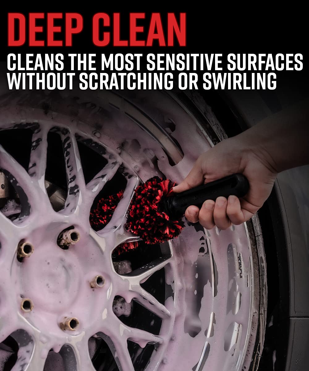 Adam's Polishes Wheel Spoke Brush - Ergonomic, Comfortable Design Makes Cleaning Tough to Reach Areas Easier - Cleans Behind Wheel Spokes, Inner Barrel, Brake Calipers & More - Image 6
