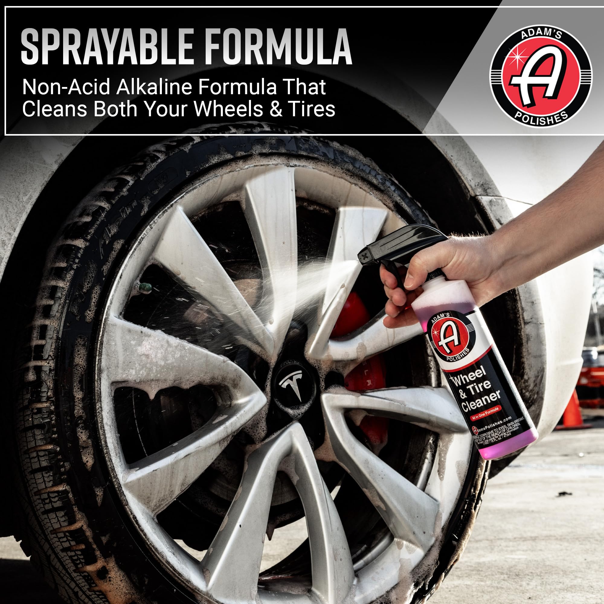 Adam's Polishes Wheel & Tire Cleaner Gallon - Professional All in One Tire & Wheel Car Wash Wheel Well Cleaning Spray for Car Detailing | Safe On Most Rim Finishes - Image 3