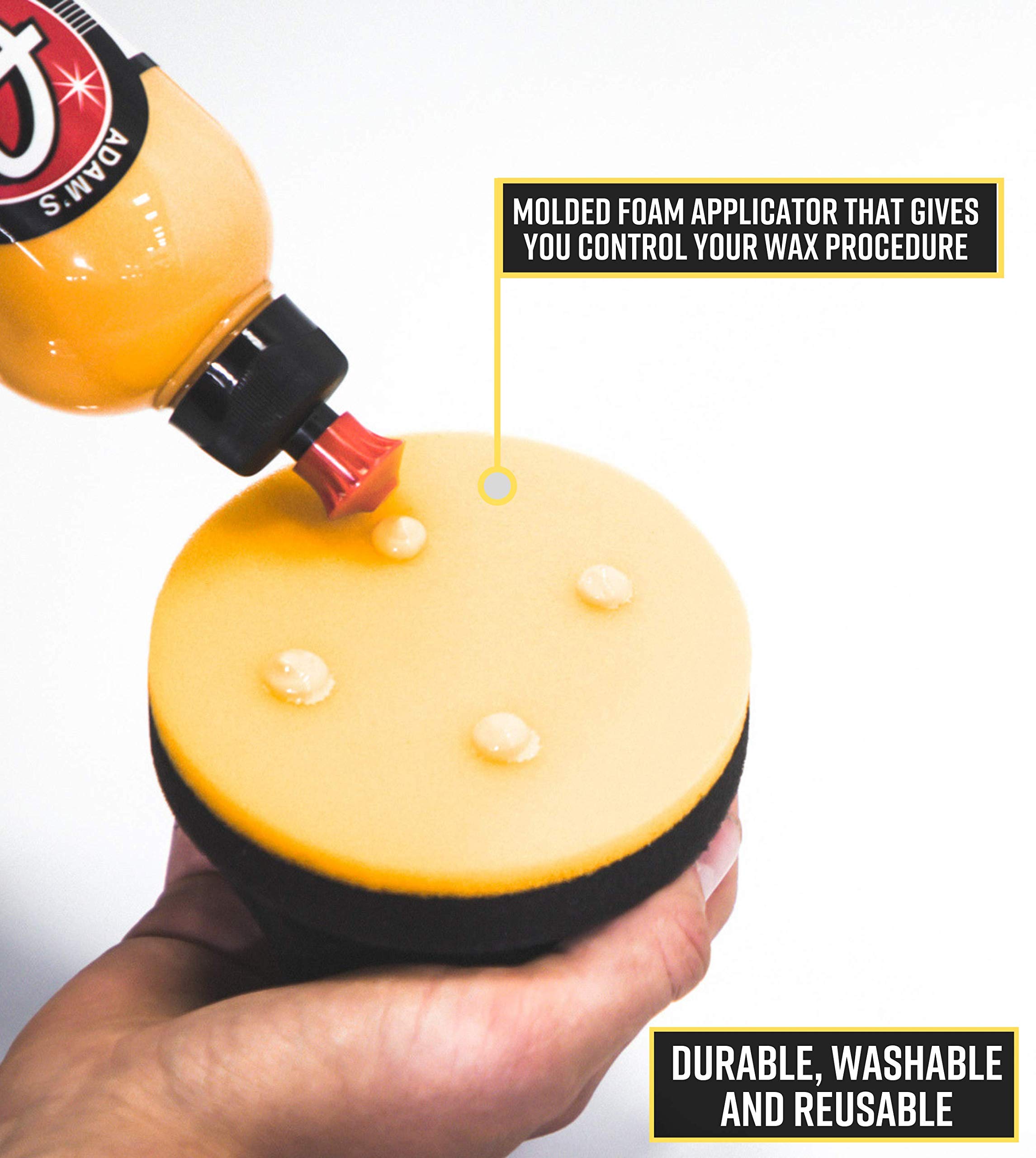 Adam's Polishes Yellow Hex Grip Car Wax Foam Applicator - Waxing Kit Glaze Sealant Liquid Paste Wax Ceramic Coating | Auto Accessories | Car Wash Kit Cleaning - Image 4