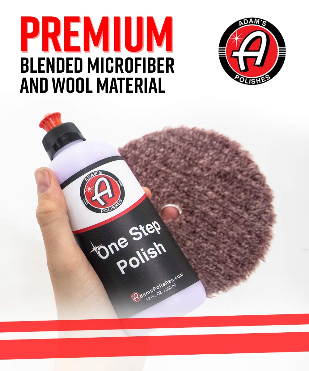 Adam's Premium Polisher Pad (5.5", One Step Polishing Pad) - Blended Wool & Microfiber Cuts & Finishes in One Step - Color Coded to Match with Recommended Polish or Compound - Image 3