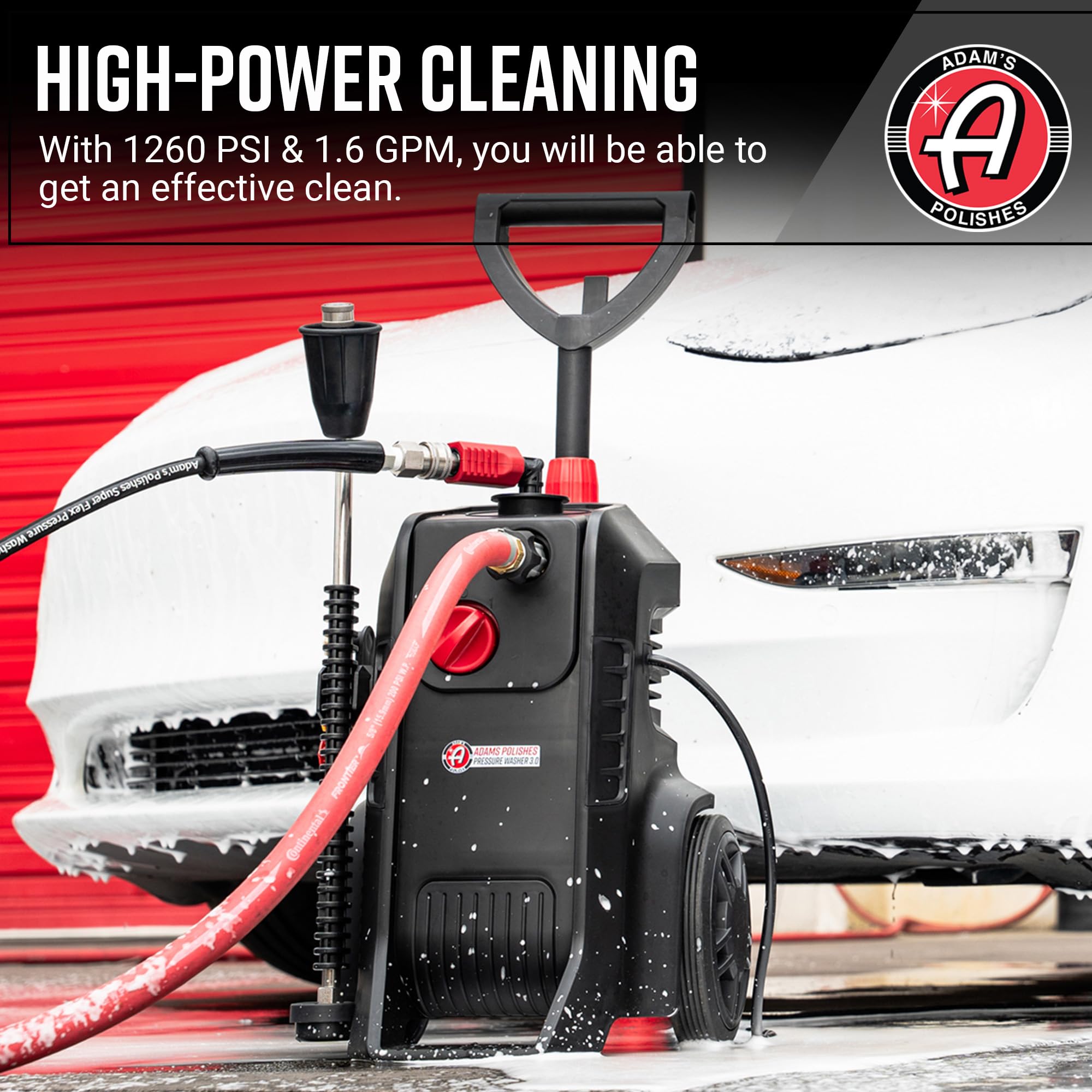 Adam's Pressure Washer 3.0 Upgrade Kit- Powerful Car Washing Pressure Sprayer, Includes Snub Nose with Swivel & 30ft Hose |1260 PSI & 1.6 GPM| Clean Your Car, Truck, House, Sidewalk, Etc. - Image 4