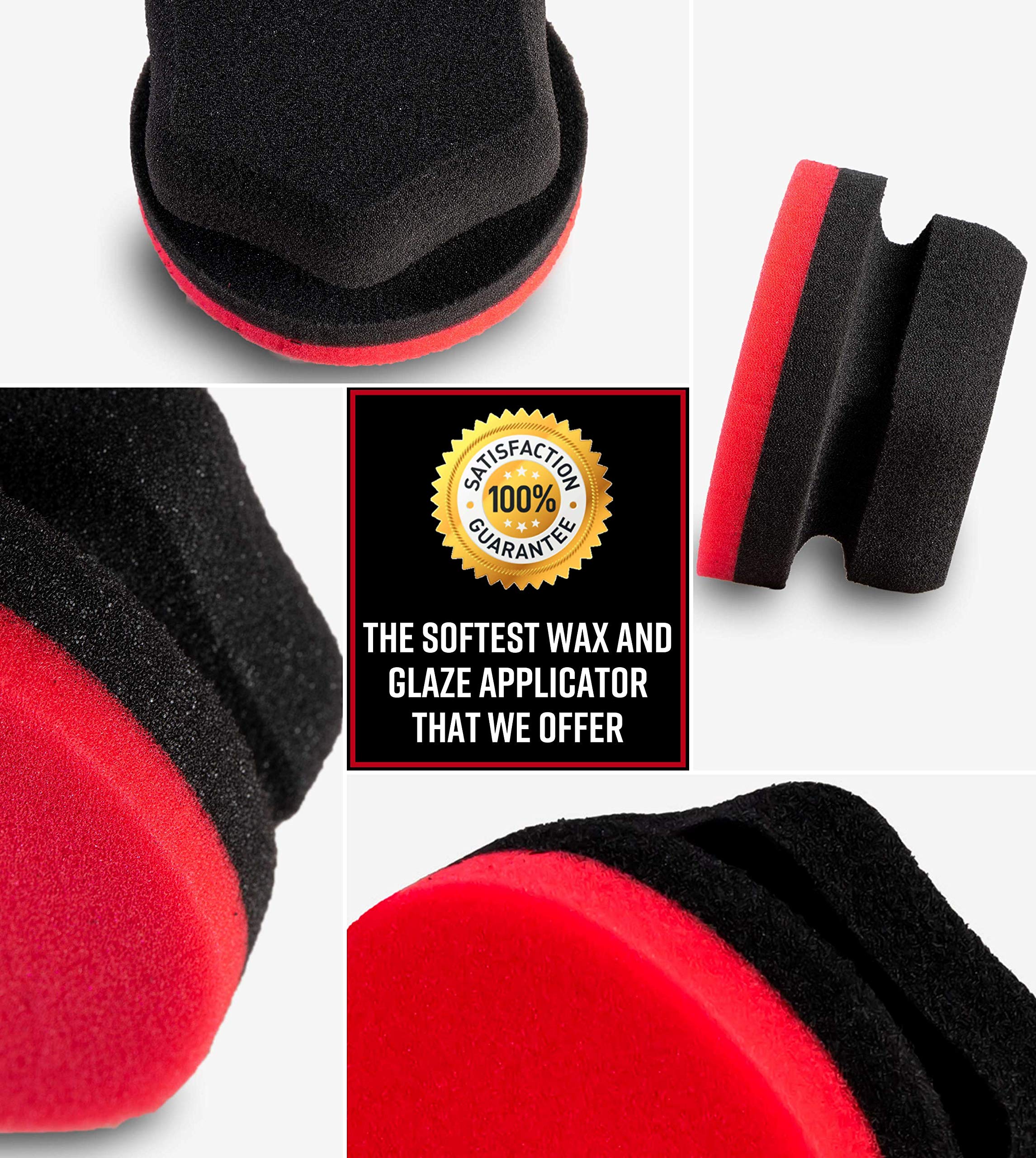 Adam's Red Hex Grip Car Detailing Applicator - Soft Foam for Applyig Car Wax & Glaze to Vehicle Automotive Paint Surfaces - Image 2