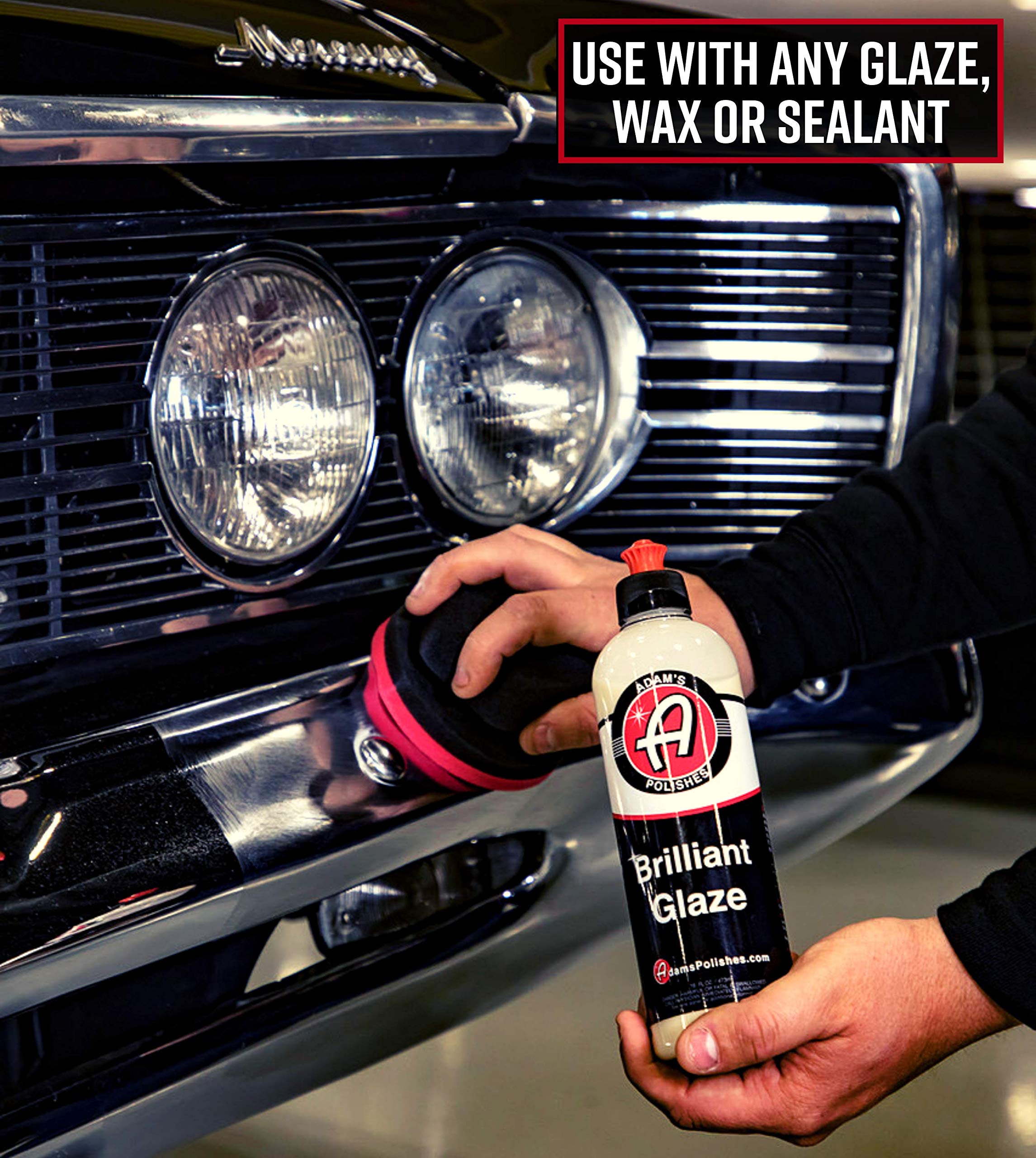 Adam's Red Hex Grip Car Detailing Applicator - Soft Foam for Applyig Car Wax & Glaze to Vehicle Automotive Paint Surfaces - Image 5