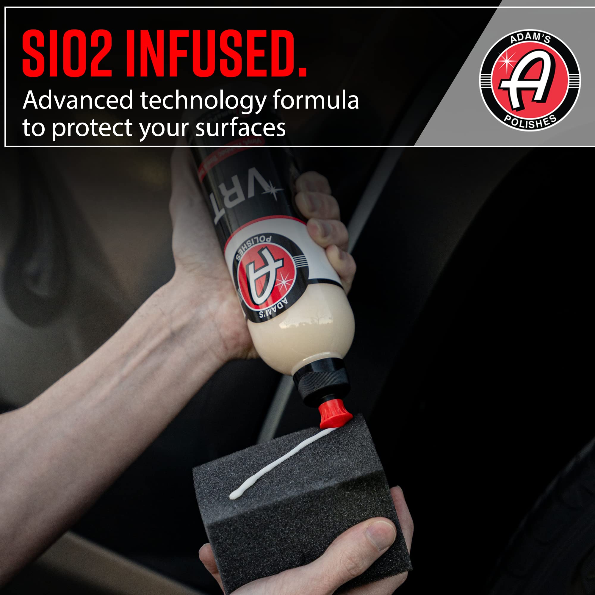 Adam's Silica Infused VRT Tire & Trim Dressing - Durable UV Protection and Water Repellent - Leaves a Crisp Freshly Detailed Look - Dress Tires or Trim Without Worry of Slinging (2-Pack) - Image 4